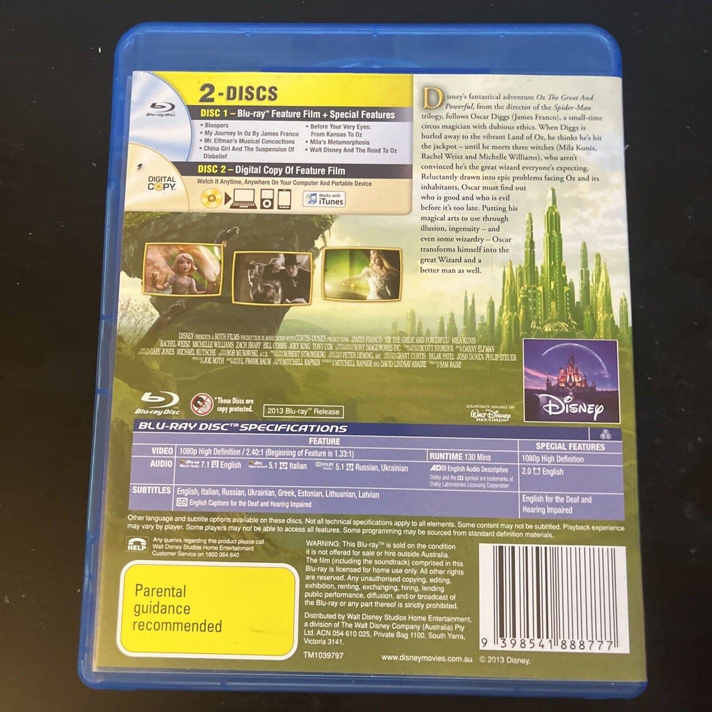 Oz The Great And Powerful (Blu-ray, 2013) James Franco, All Regions