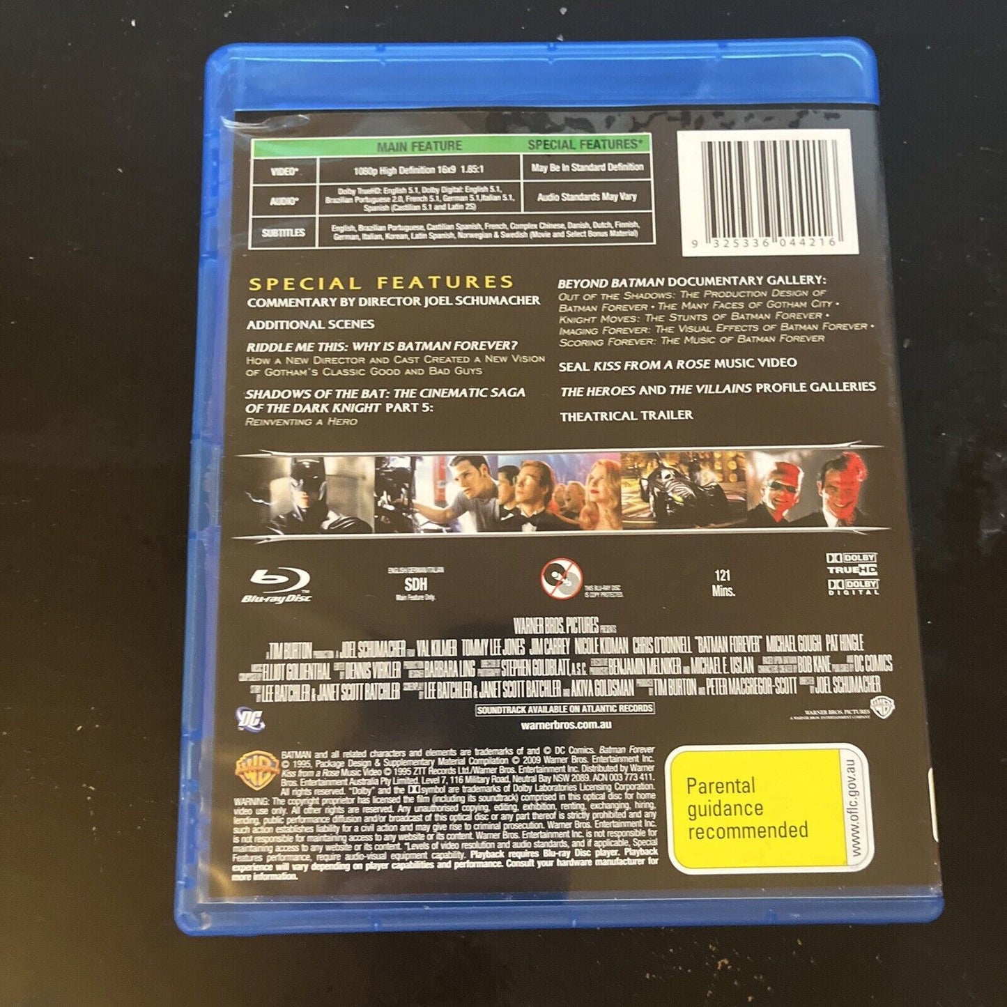 Batman Forever (Blu-ray, 1995) Val Kilmer, Tommy Lee Jones, Jim Carrey Region B