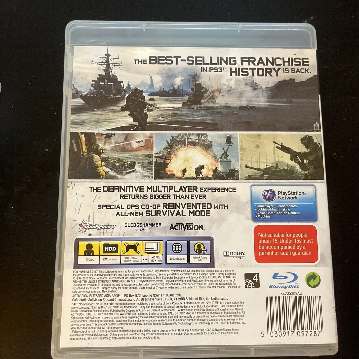 Call of Duty Modern Warfare 3 /  Battlefield 3 Sony Playstation 3 PS3