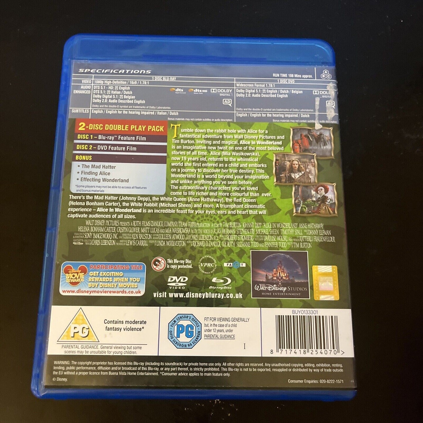 Alice In Wonderland (Blu-ray, 2010) All Regions