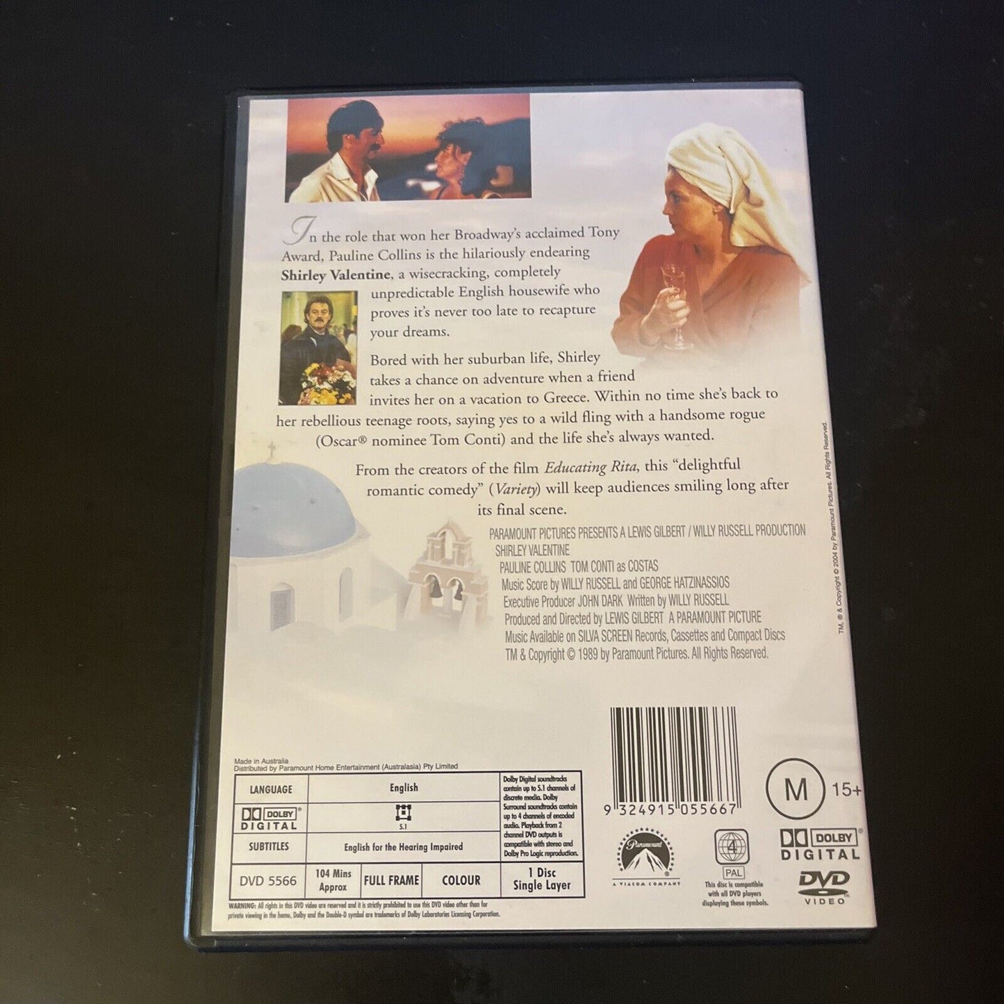 Shirley Valentine (DVD, 1989) Pauline Collins, Tom Conti Region 4