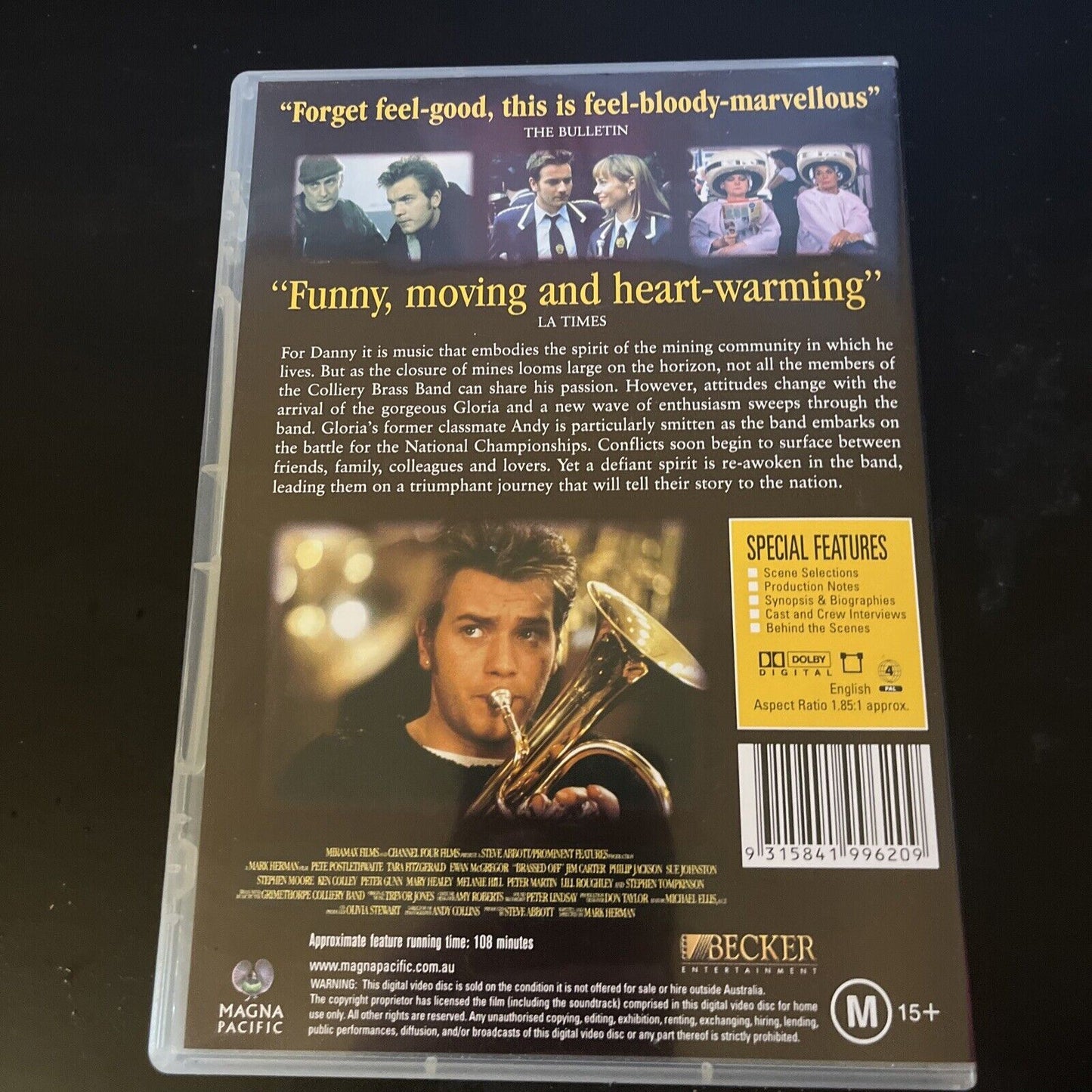 Brassed Off! (DVD, 1997) Pete Postlethwaite, Ewan McGregor Region 4