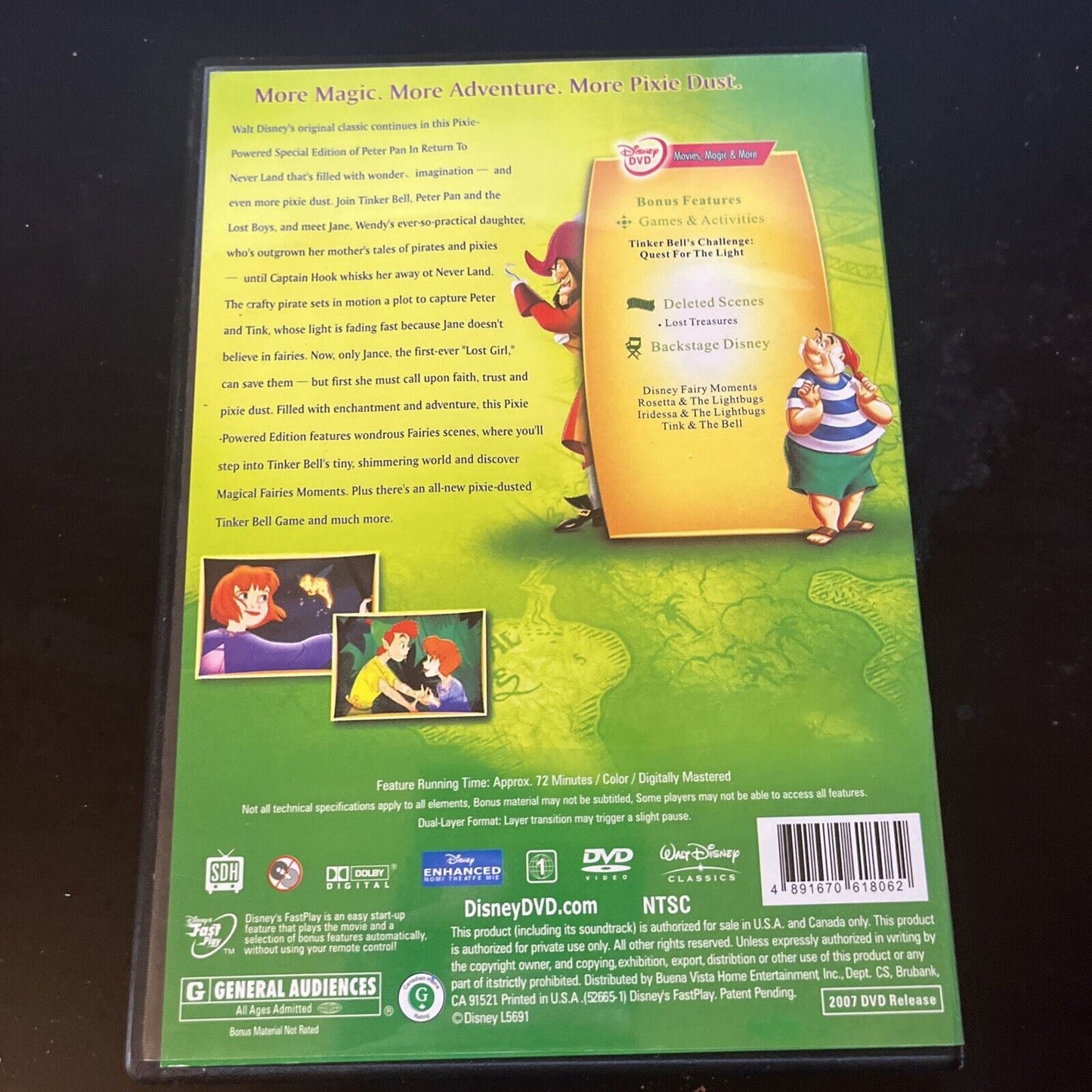 Peter Pan in Return to Neverland - Pixie Powered Edition (DVD,2002) Region 1