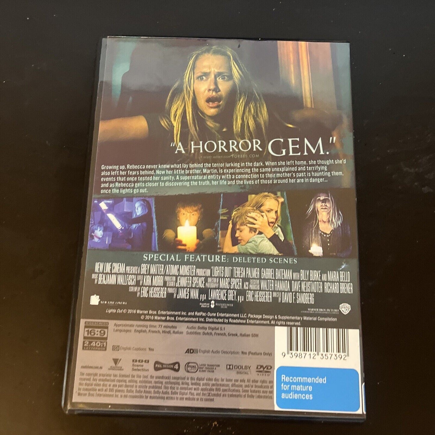 Lights Out (DVD, 2016) Teresa Palmer, Gabriel Bateman Region 4 NEW