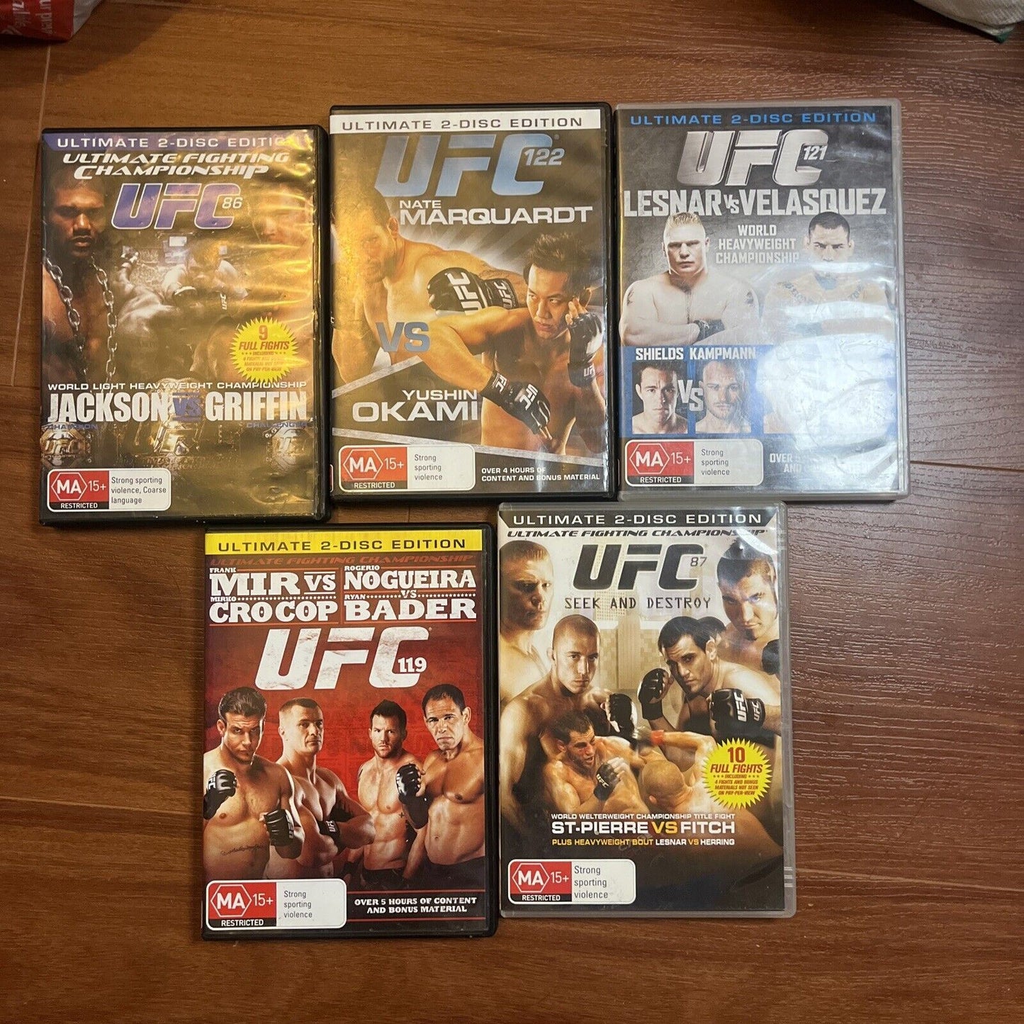 UFC MMA Collection 121, 122, 86, 87, 119 (DVD, 2010, 10-Disc) Region 4