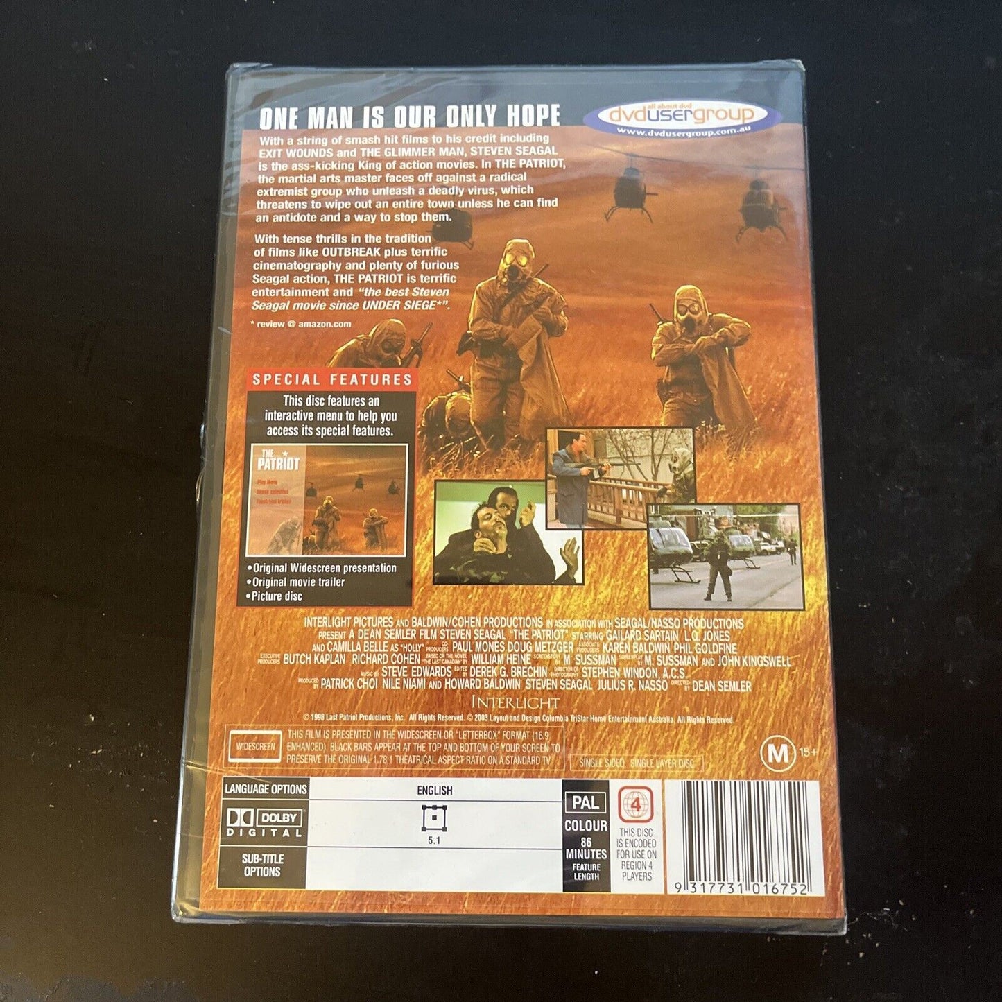 *New Sealed* The Patriot (DVD, 1999) Steven Seagal  Region 4 NEW