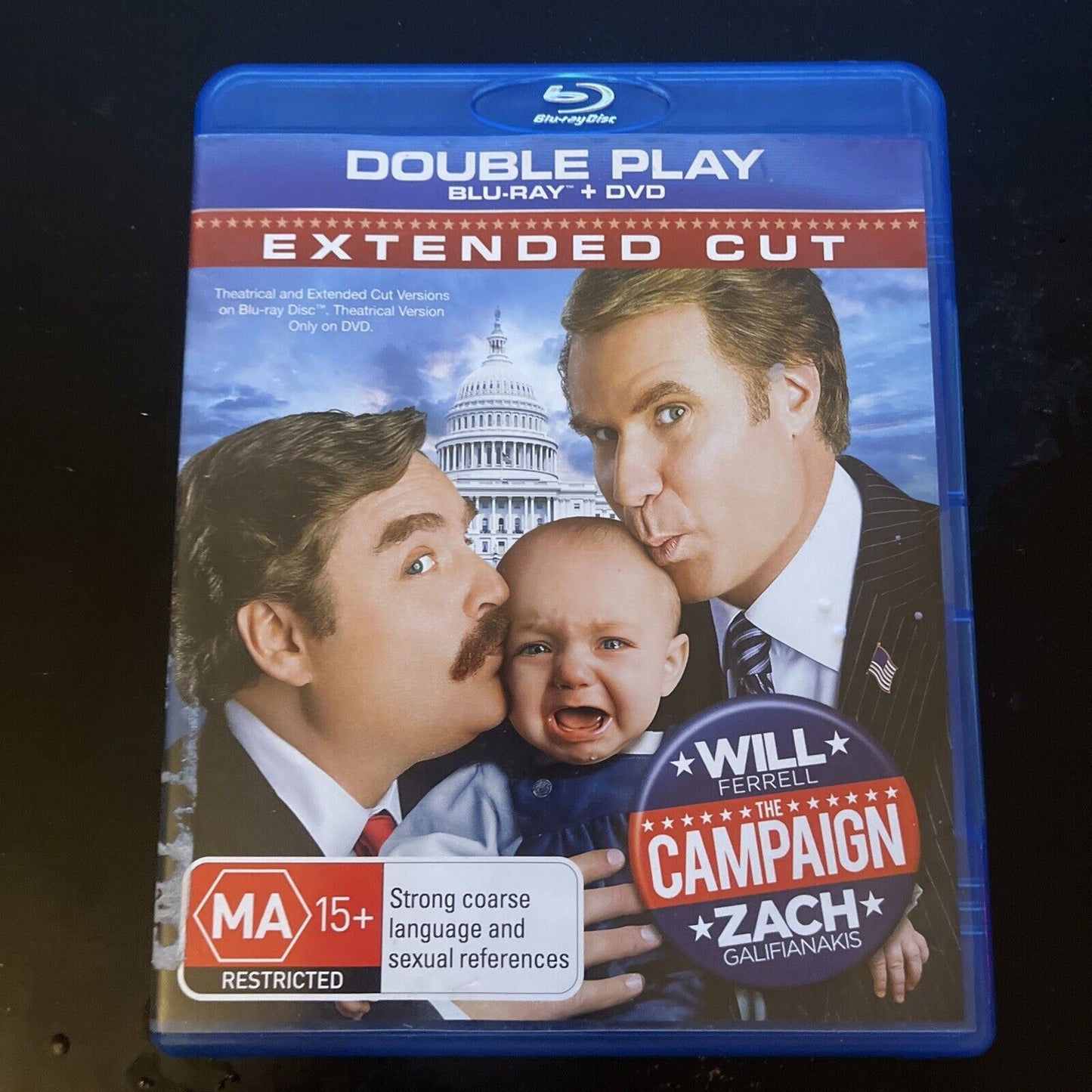 The Campaign - Extended Cut Blu-ray + DVD (Blu-ray, 2012) Will Ferrell, Region B