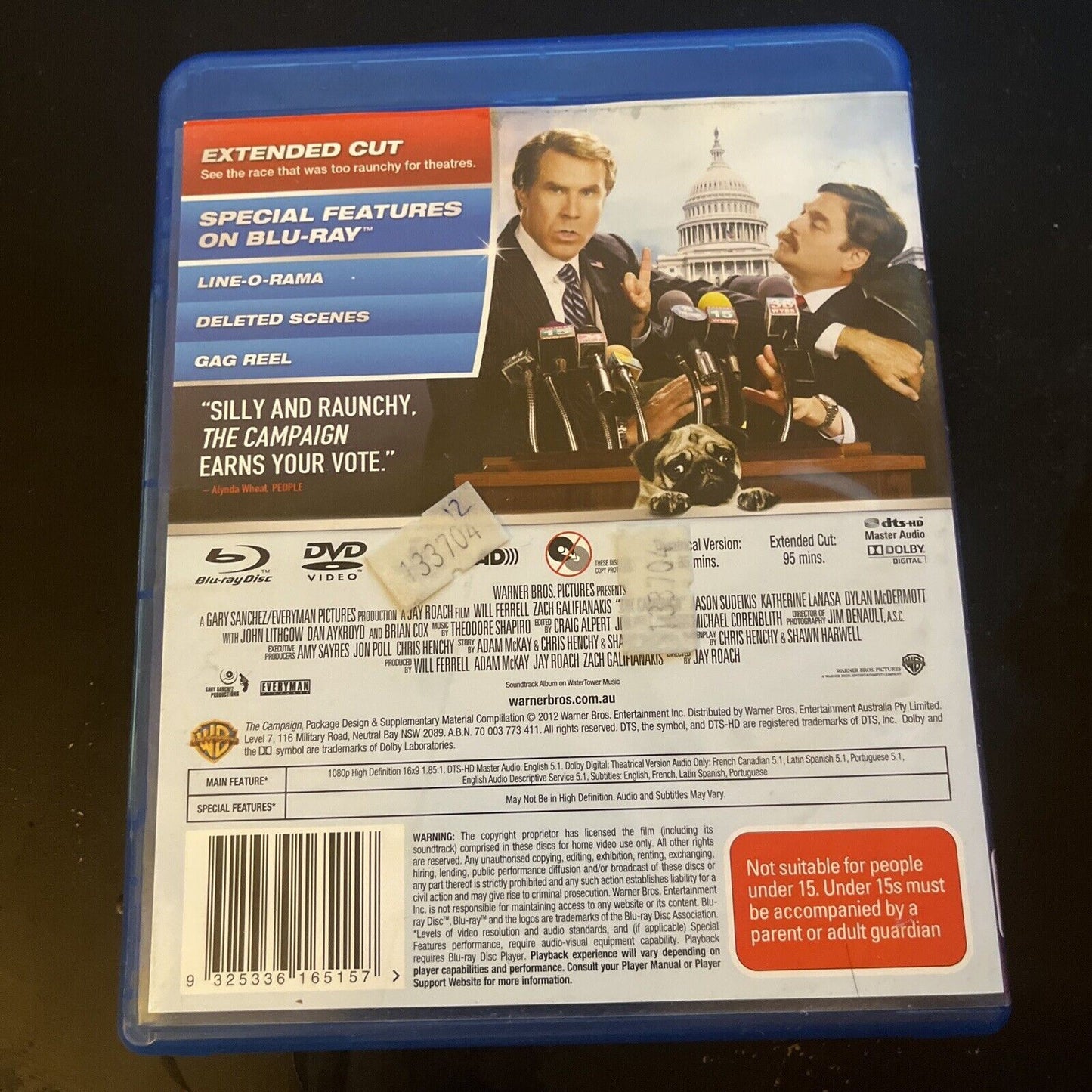 The Campaign - Extended Cut Blu-ray + DVD (Blu-ray, 2012) Will Ferrell, Region B