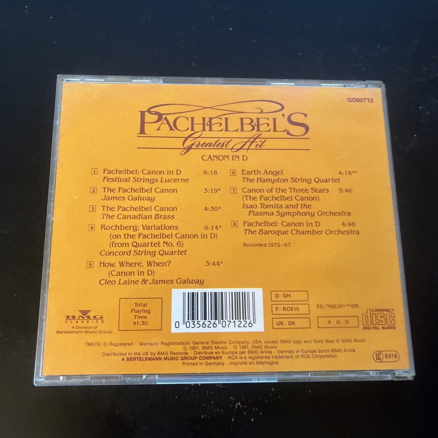 PACHELBEL'S GREATEST HIT - Cleo Laine, James Galway, Tomita, Canadian Brass CD