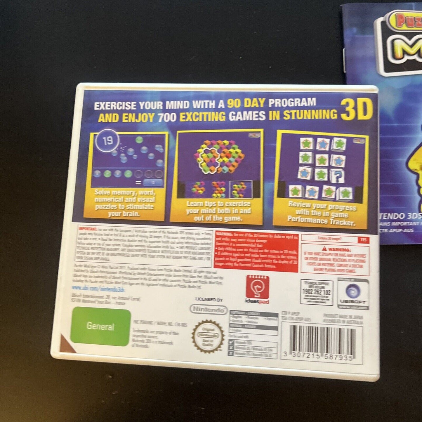 Puzzler Mind Gym 3D Nintendo DS 2DS 3DS Game with Manual
