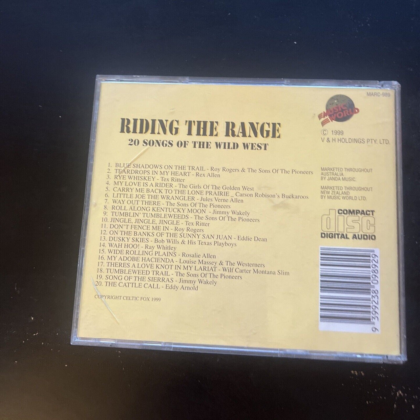 Riding The Range - 20 Songs Of The Wild West (CD, 1999)