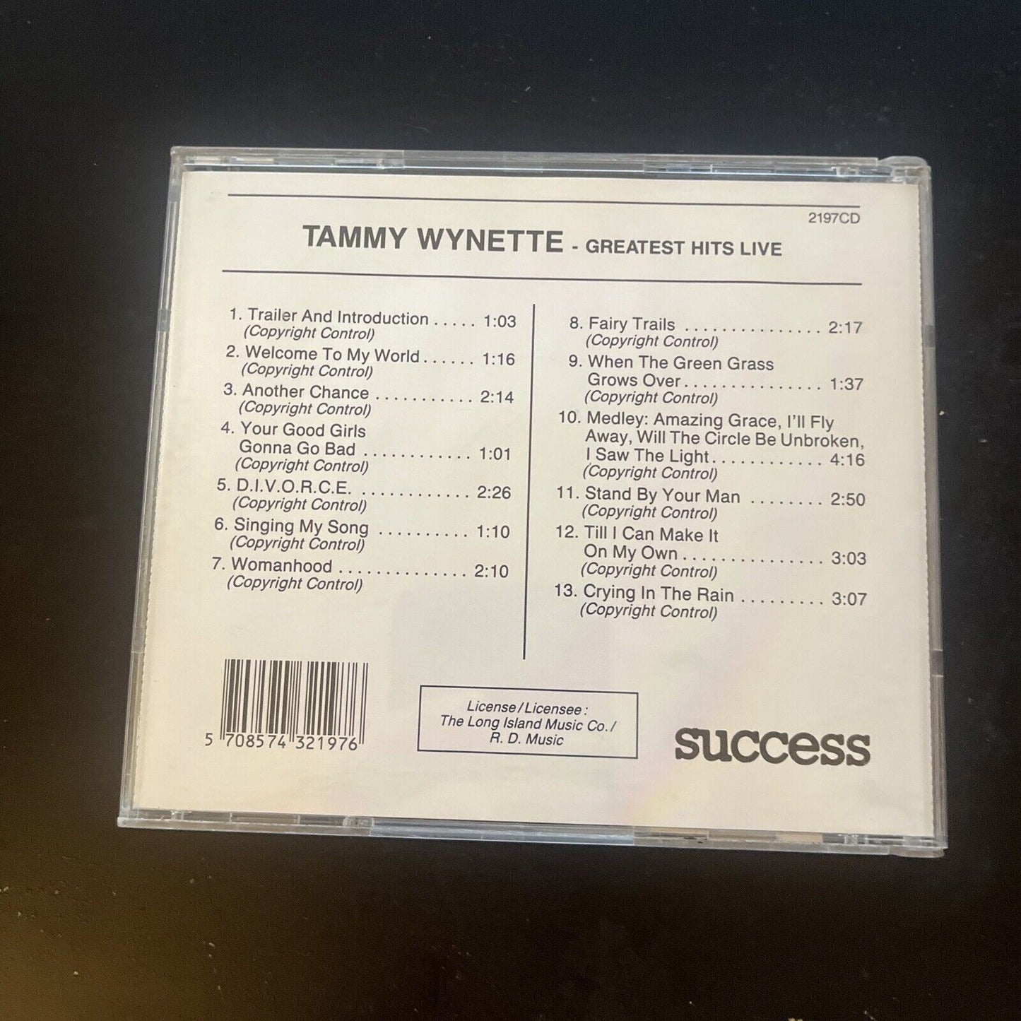 Tammy Wynette - Greatest Hits Live (CD)