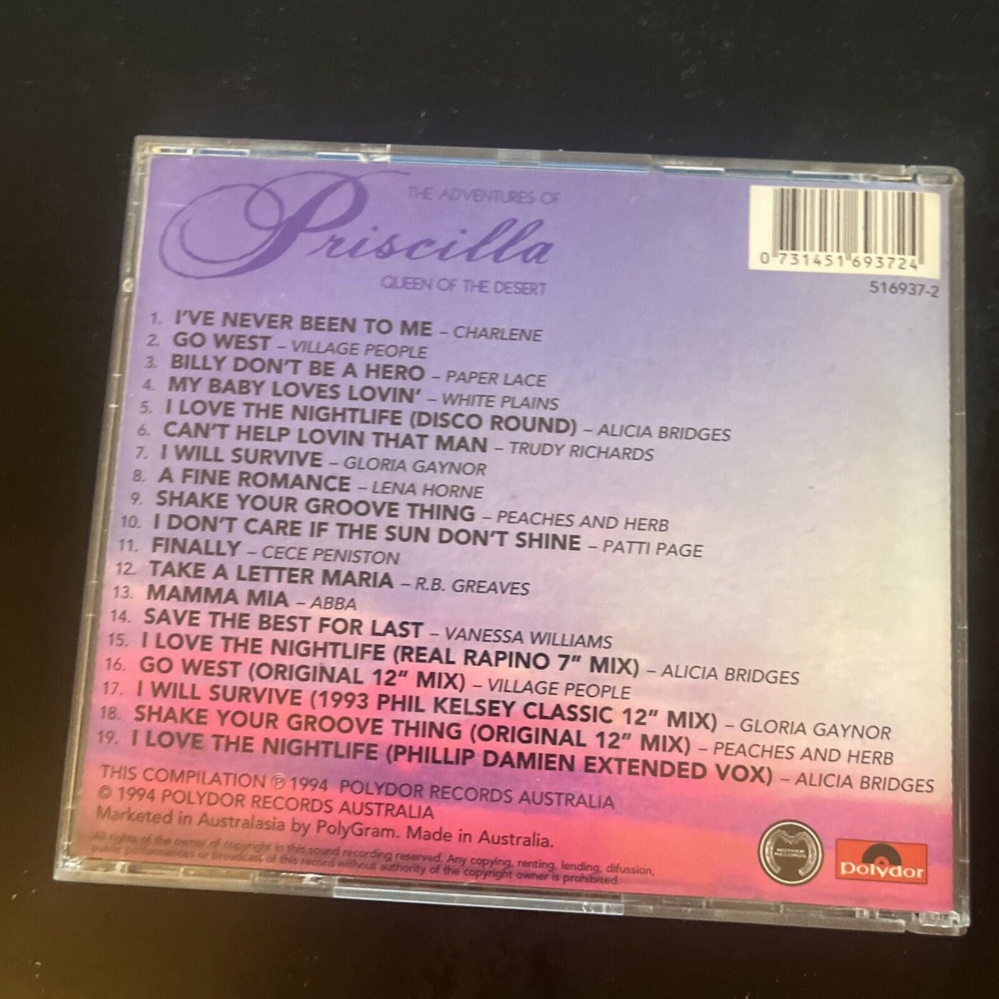 Adventures of Priscilla, Queen of the Desert Original Film Soundtrack (CD, 1994)