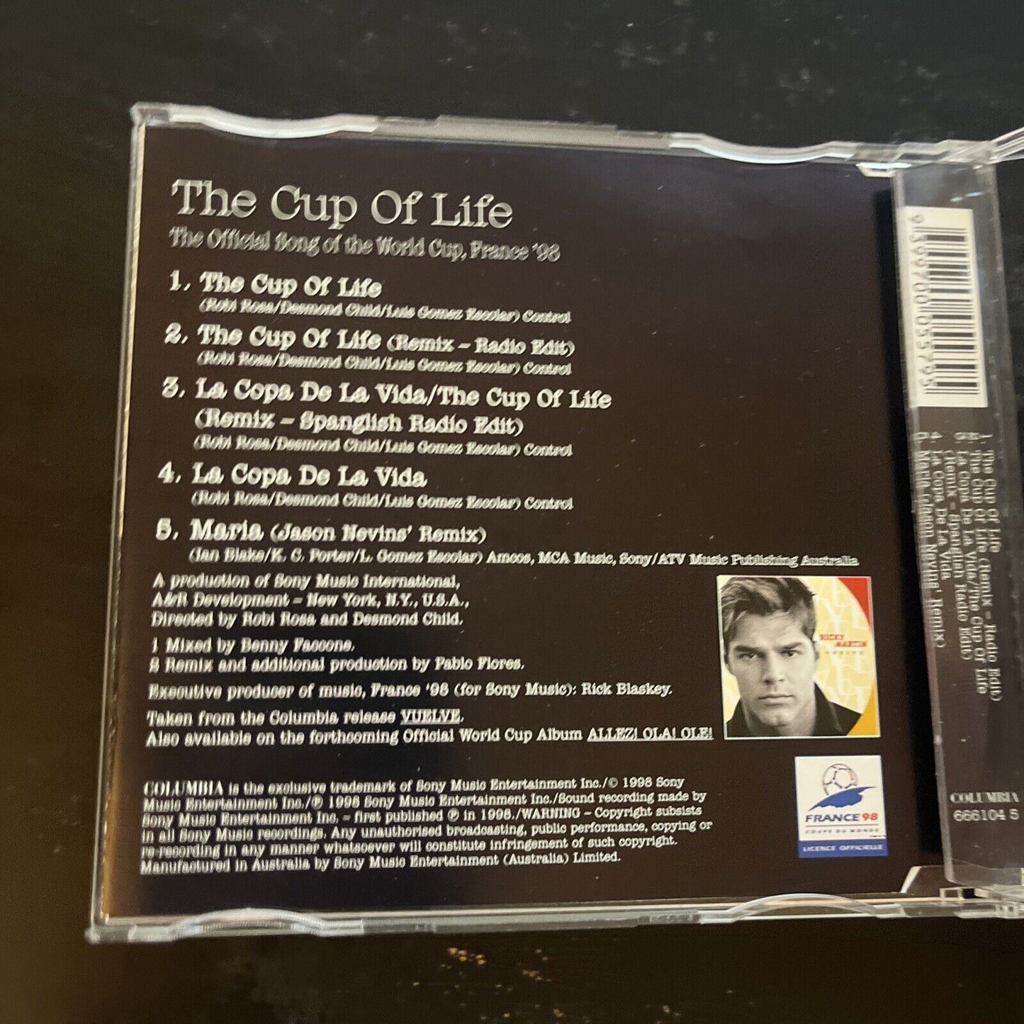 Ricky Martin - The Cup Of Life (CD, 1998) 5 Track CD Single