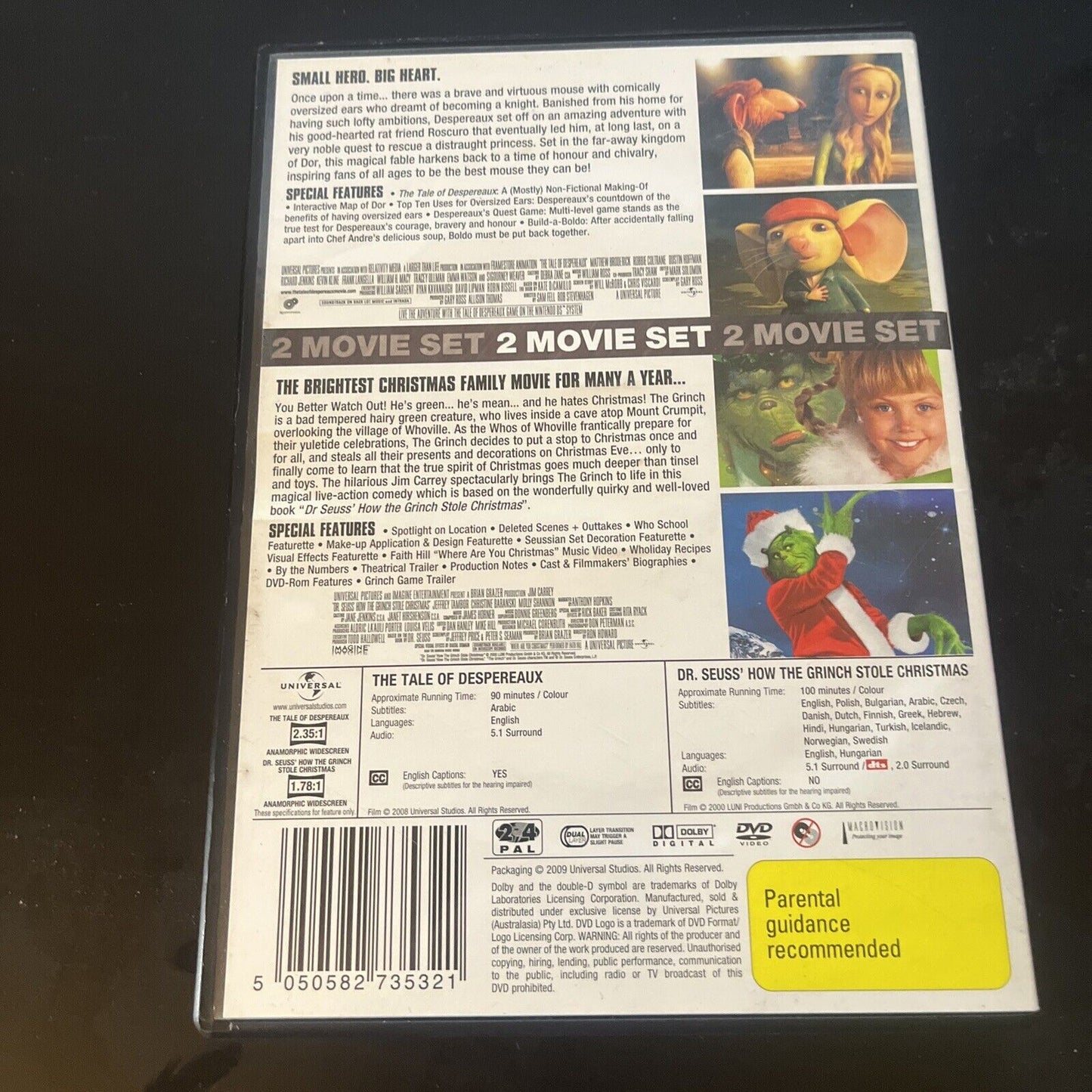 Tale of Despereaux / The Grinch (DVD, 2008, 2-Disc) Region 4 &2