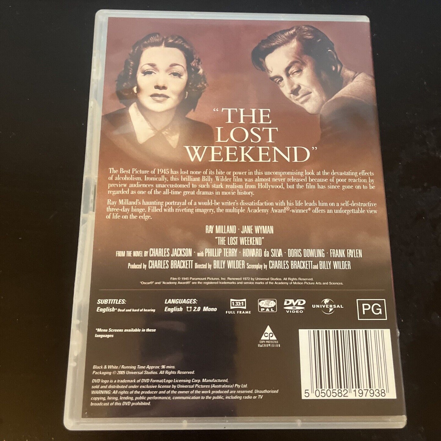 The Lost Weekend (DVD, 1945) Ray Milland, Jane Wyman, NEW Region 4 &2