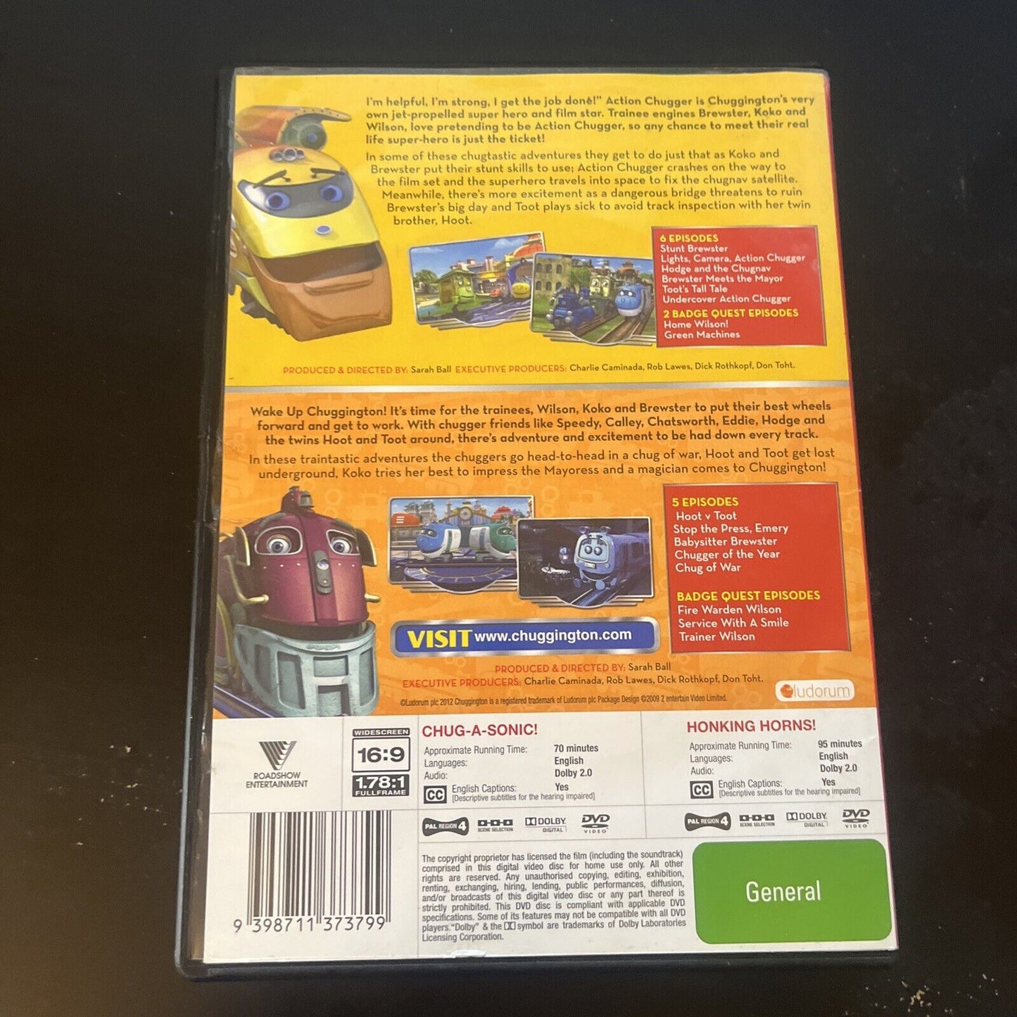 Chuggington - Chug-A-Sonic! / Honking Horns! (DVD, 2012, 2-Disc) Region 4