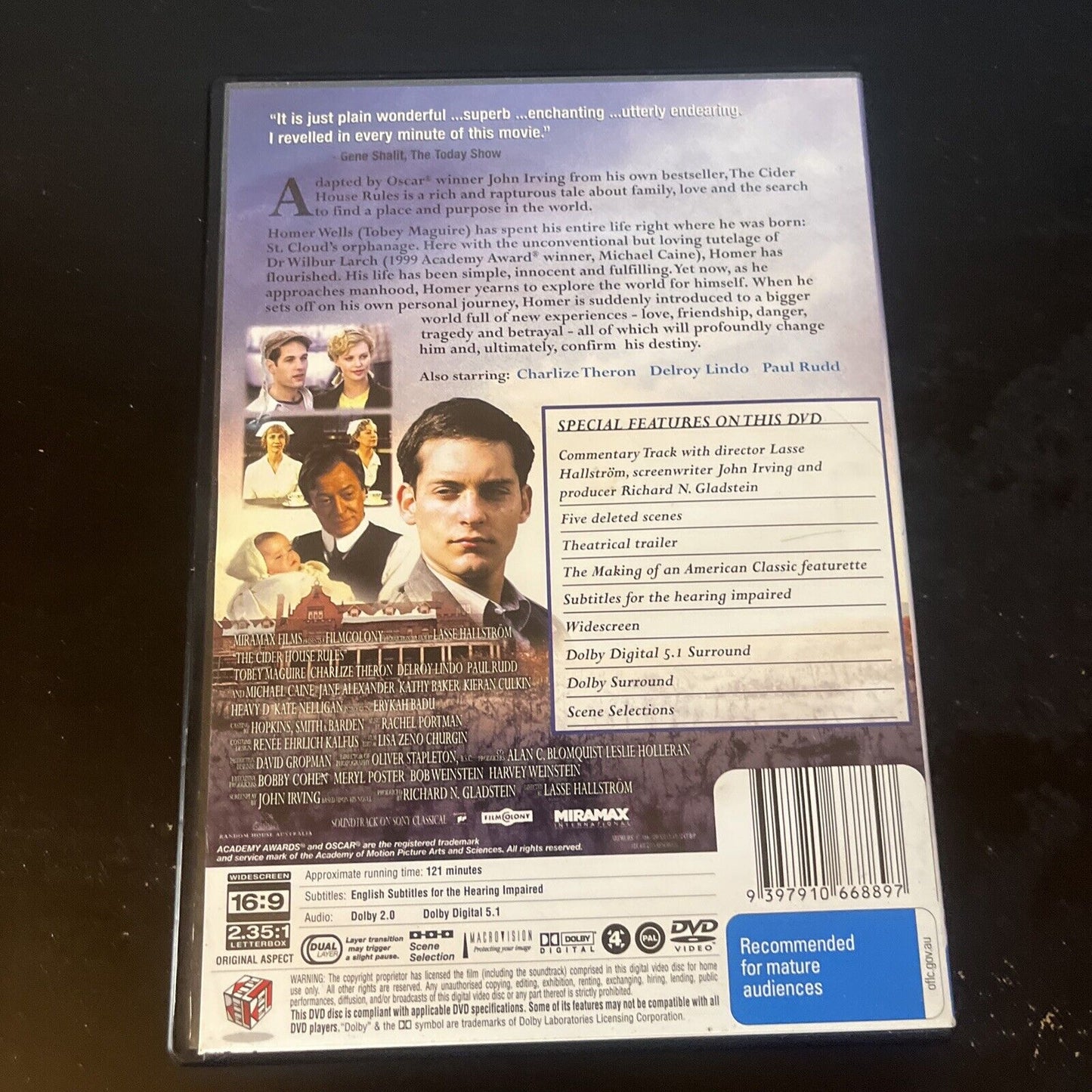 The Cider House Rules (DVD, 1999) Michael Caine, Tobey Maguire,  Region 4