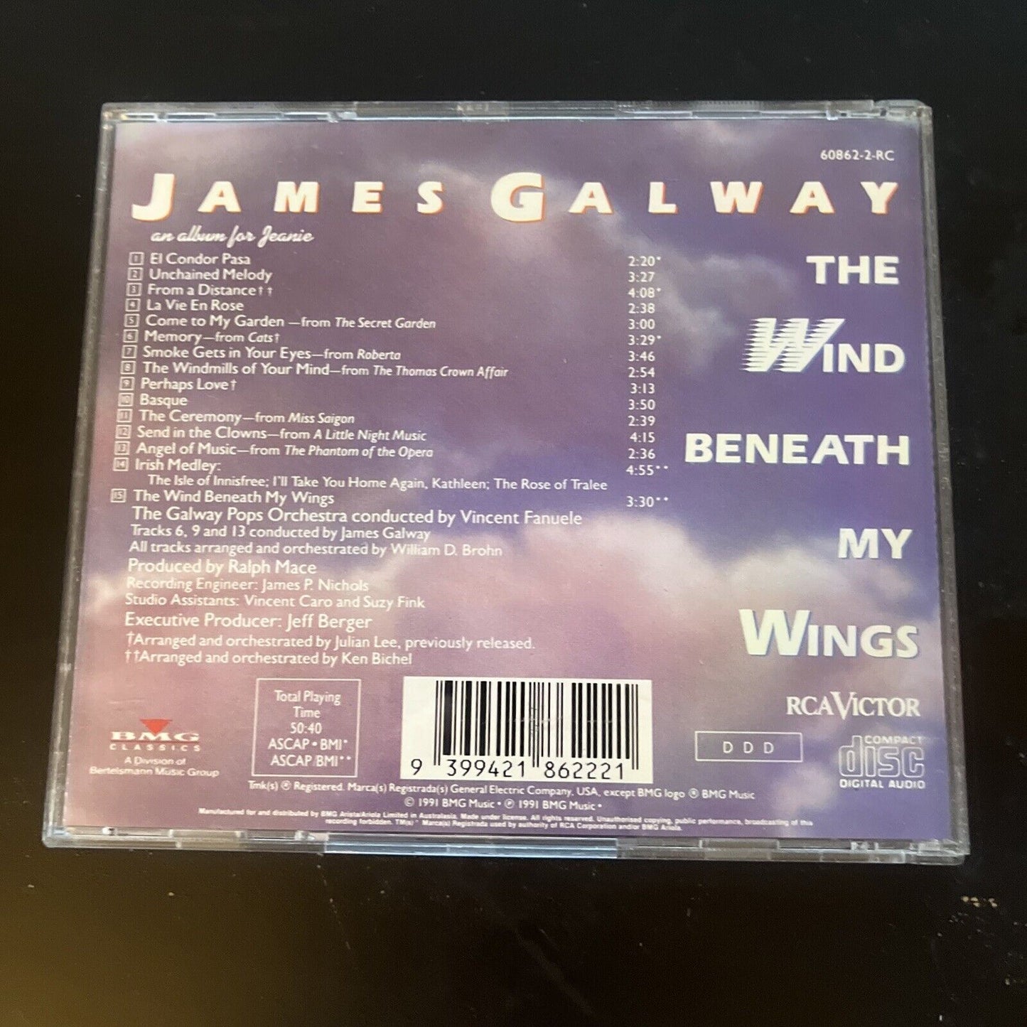 James Galway - The Wind Beneath My Wings (CD, 1991)