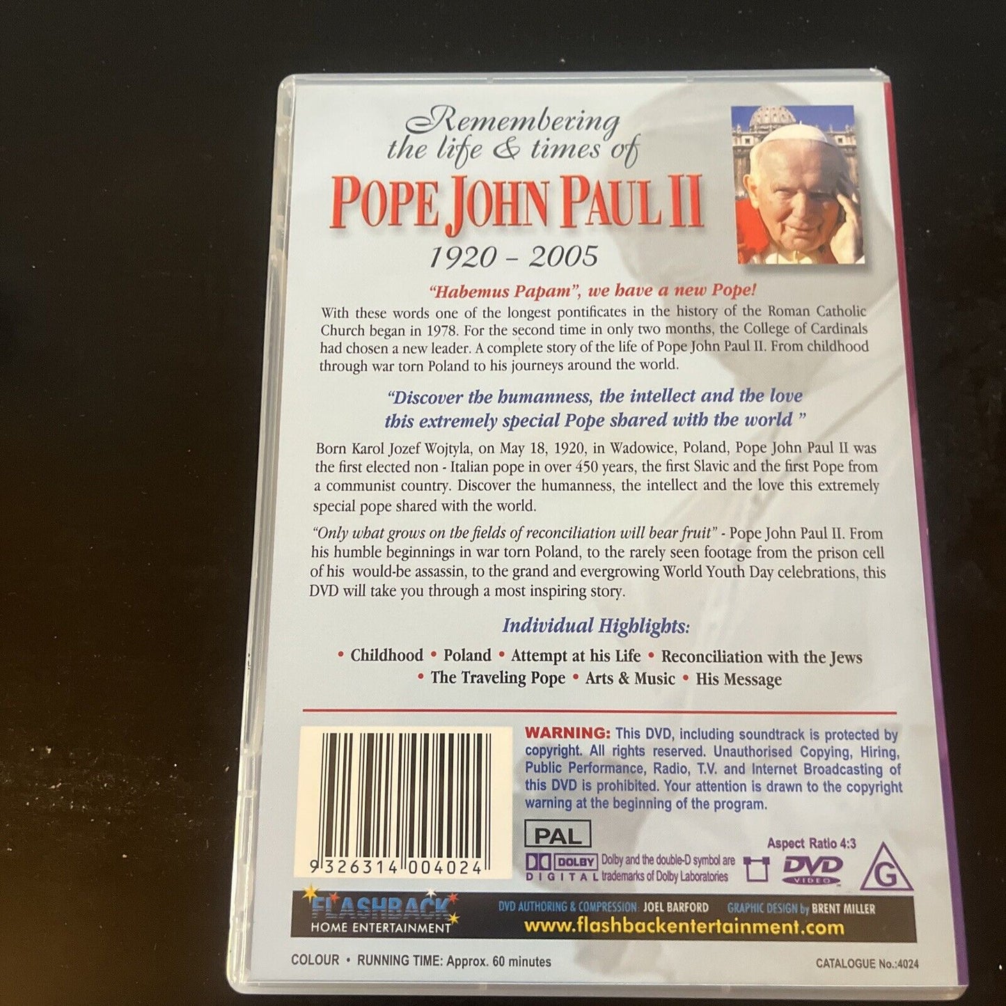 Remembering The Life & Times Of Pope John Paul II 1920-2005 (DVD) All Region NEW