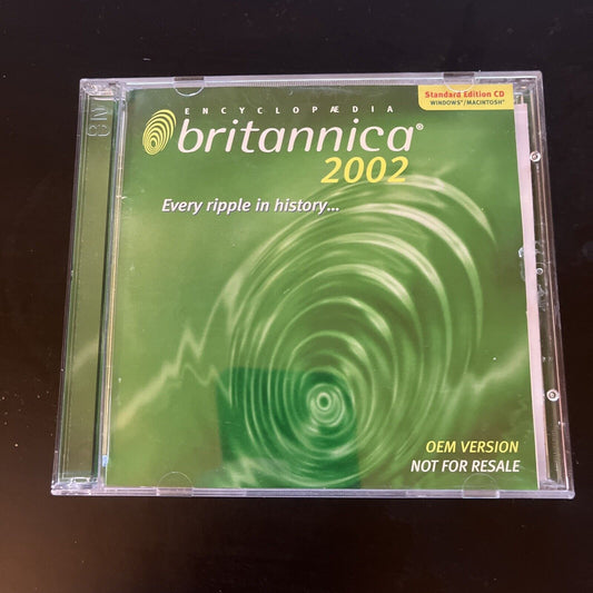 Encyclopaedia Britannica 2002 PC CDROM Windows 95/98 Mac 2-Disc