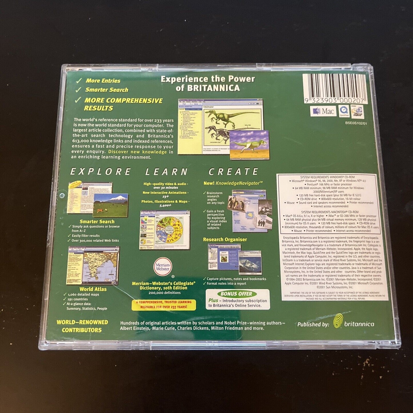 Encyclopaedia Britannica 2002 PC CDROM Windows 95/98 Mac 2-Disc