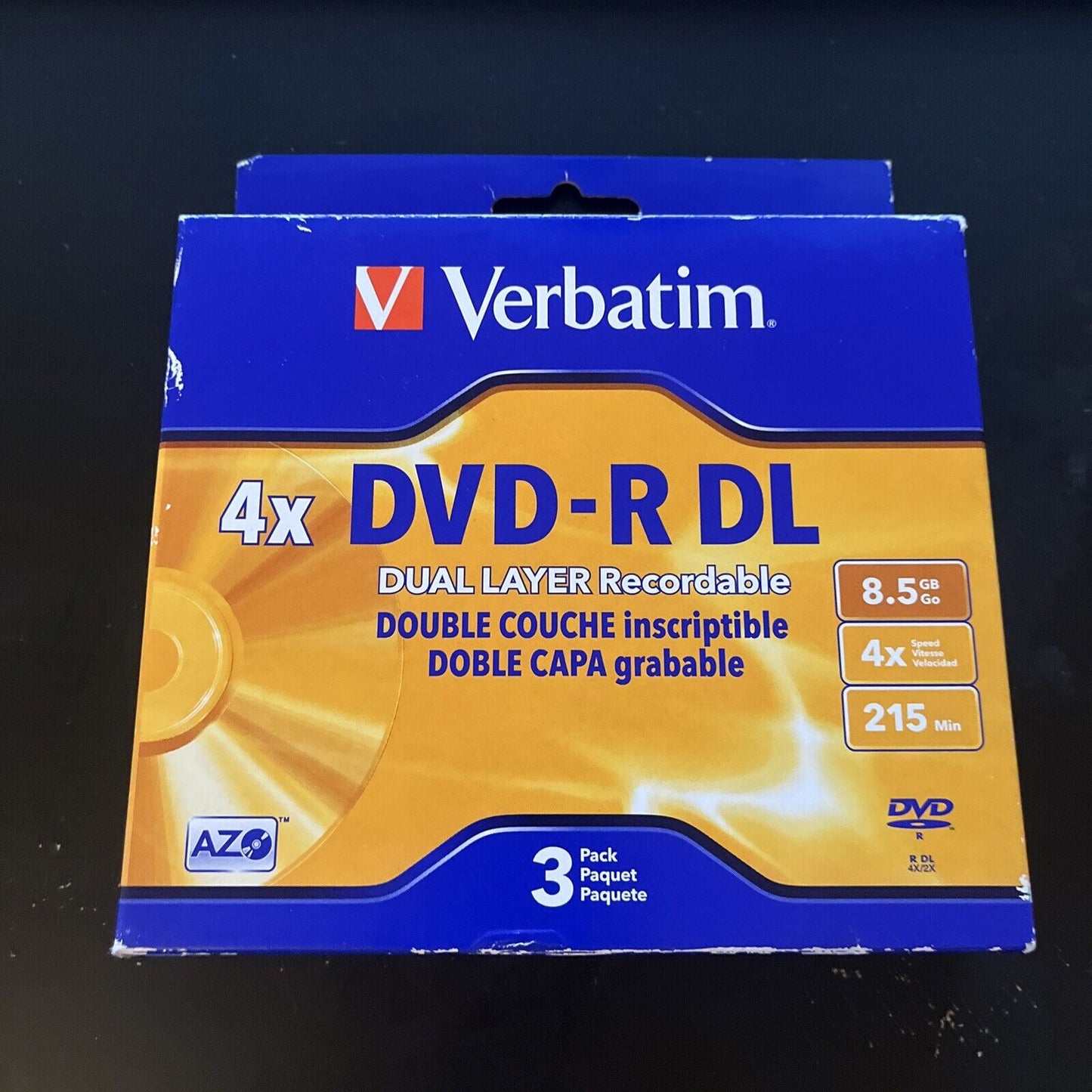 NEW Verbatim 3x DVD-R DL Dual Layer 8.5gb Blank DVD