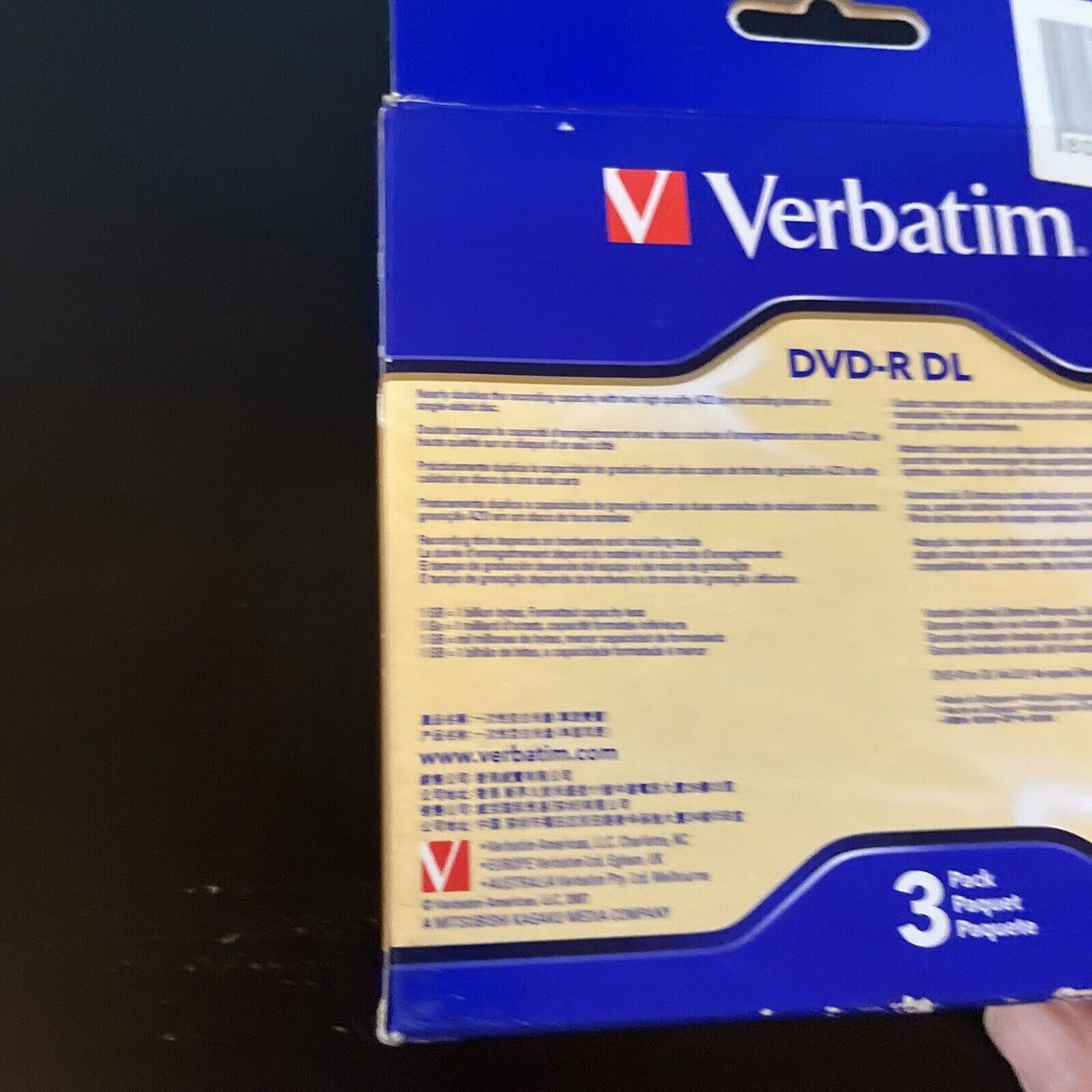 NEW Verbatim 3x DVD-R DL Dual Layer 8.5gb Blank DVD