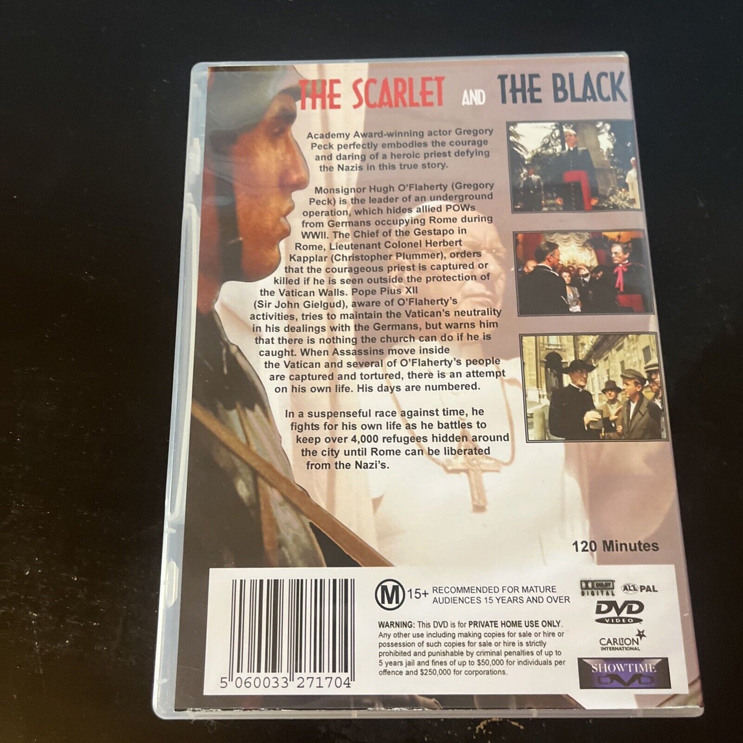 The Scarlet And The Black (DVD, 1983) Gregory Peck NEW All Regions