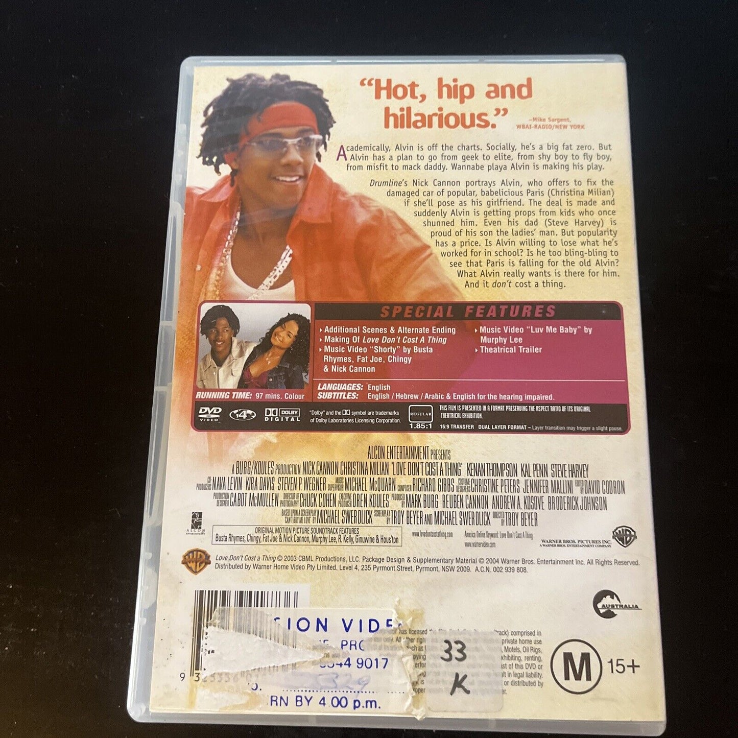 Love Don't Cost A Thing (DVD, 2003) Nick Cannon, Christina Milian, Region 4