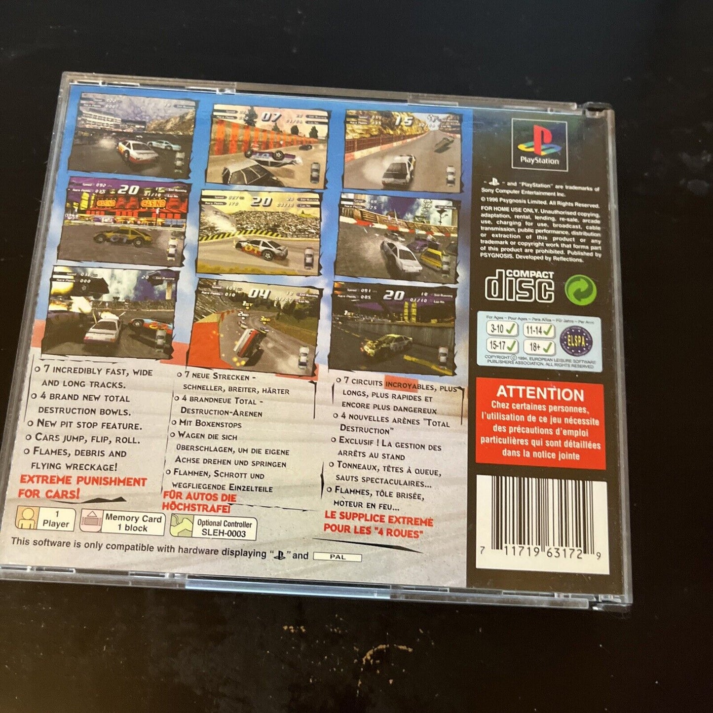 Destruction Derby 2 - Sony PlayStation PS1 PAL Game (Psygnosis, 1996)