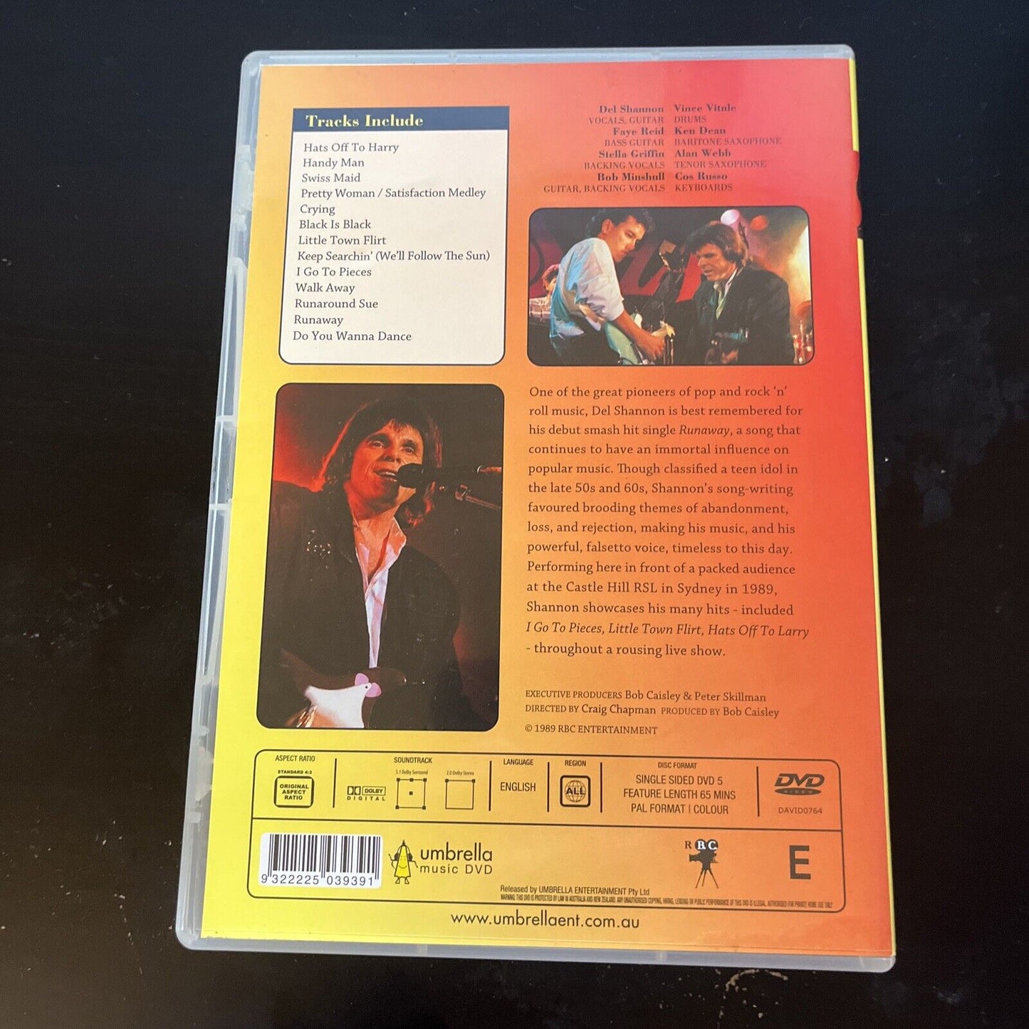 Del Shannon - Live In Sydney 1989 (DVD, 1989) NEW All Regions