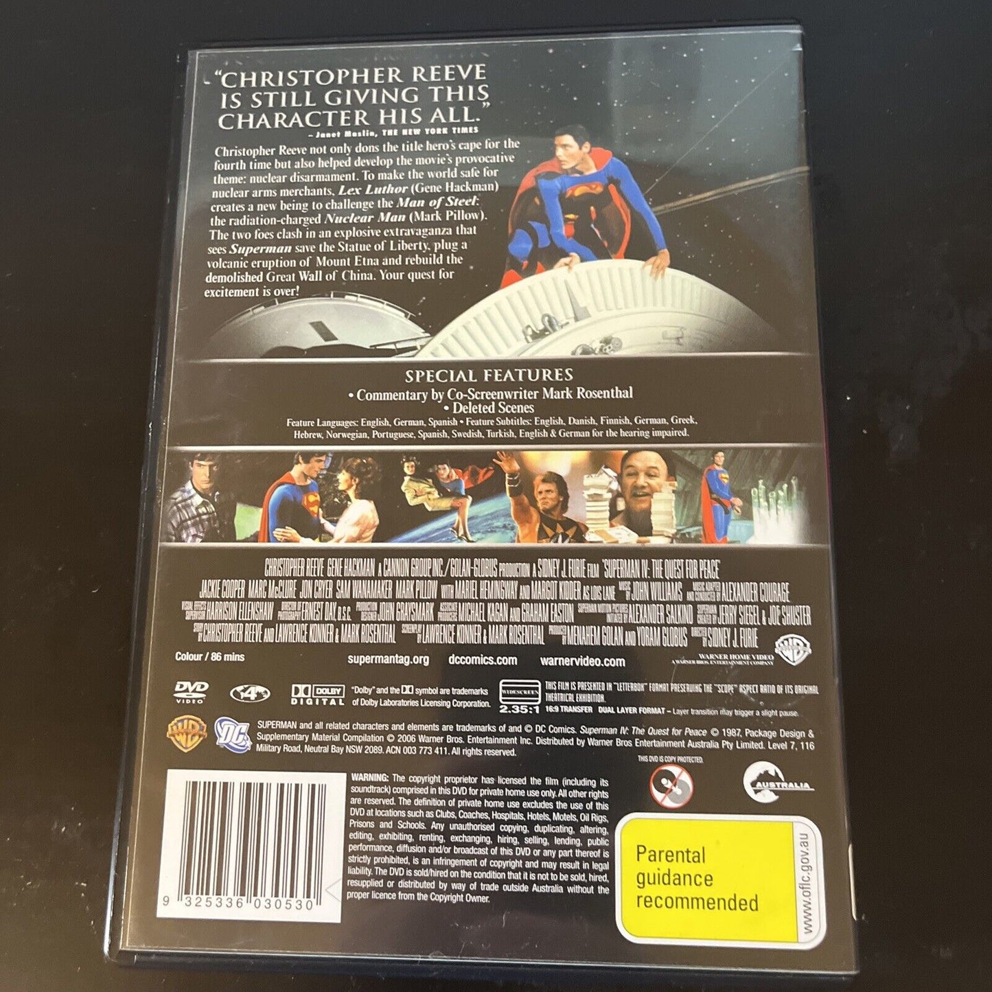 Superman 4 - The Quest For Peace (Deluxe Edition, DVD, 1987) Region 4