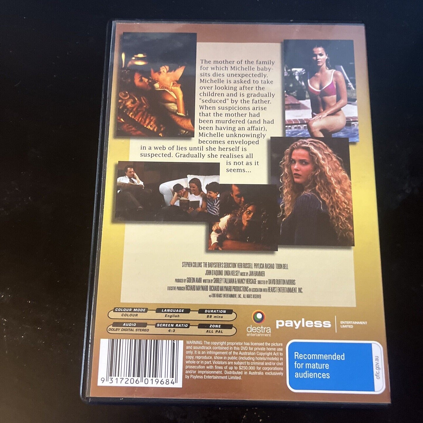 The Babysitter's Seduction (DVD, 1996) Stephen Collins, NEW All Regions