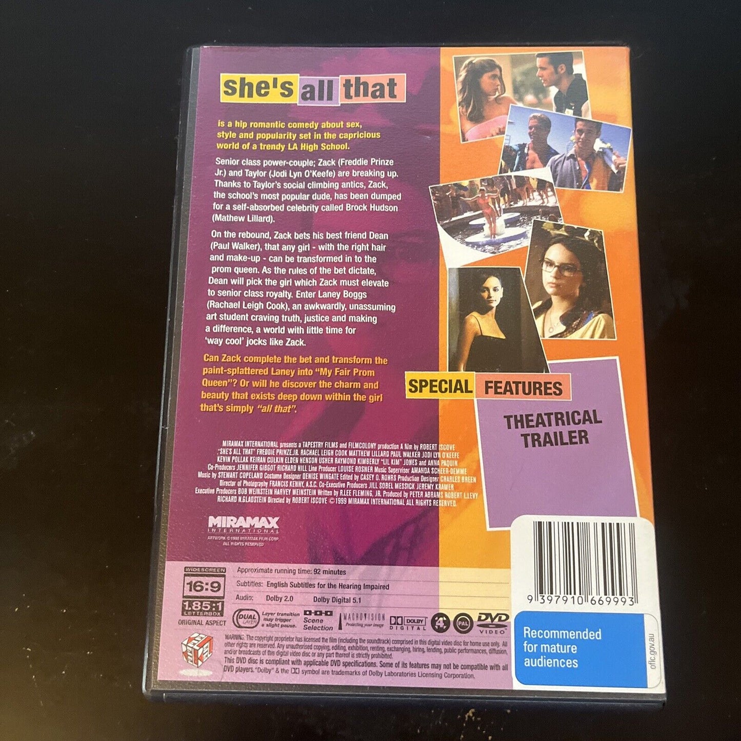 She's All That (DVD, 1998) Freddie Prinze Jr., Rachel Leigh Cook, NEW Region 4