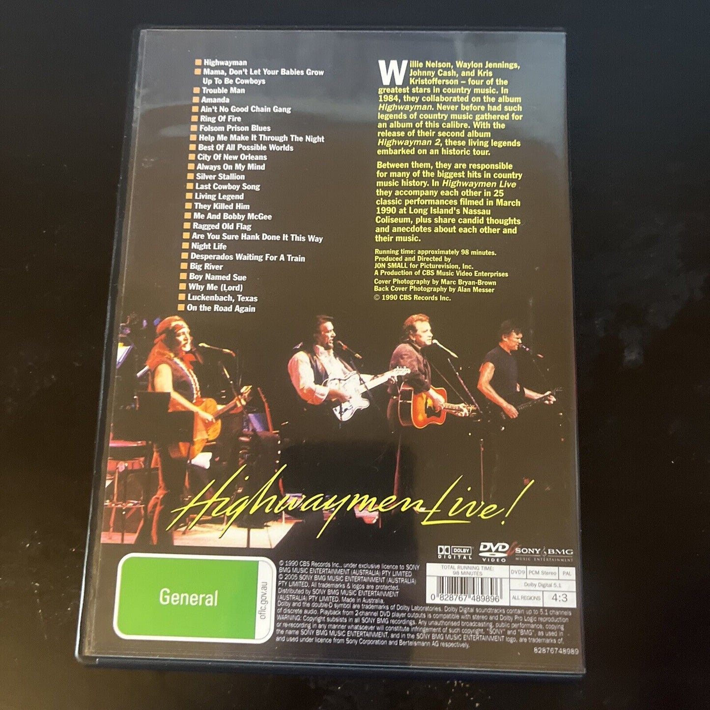 The Highwaymen Live! (DVD, 1990) Willie Nelson, Johnny Cash, NEW All Regions