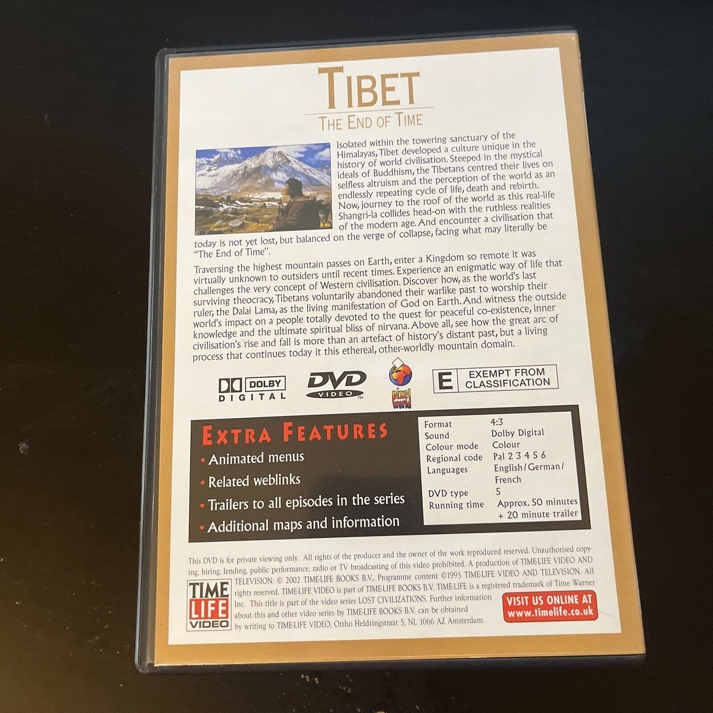Time Life's: Tibet - The End Of Time (DVD, 2002) NEW Region 4 &2