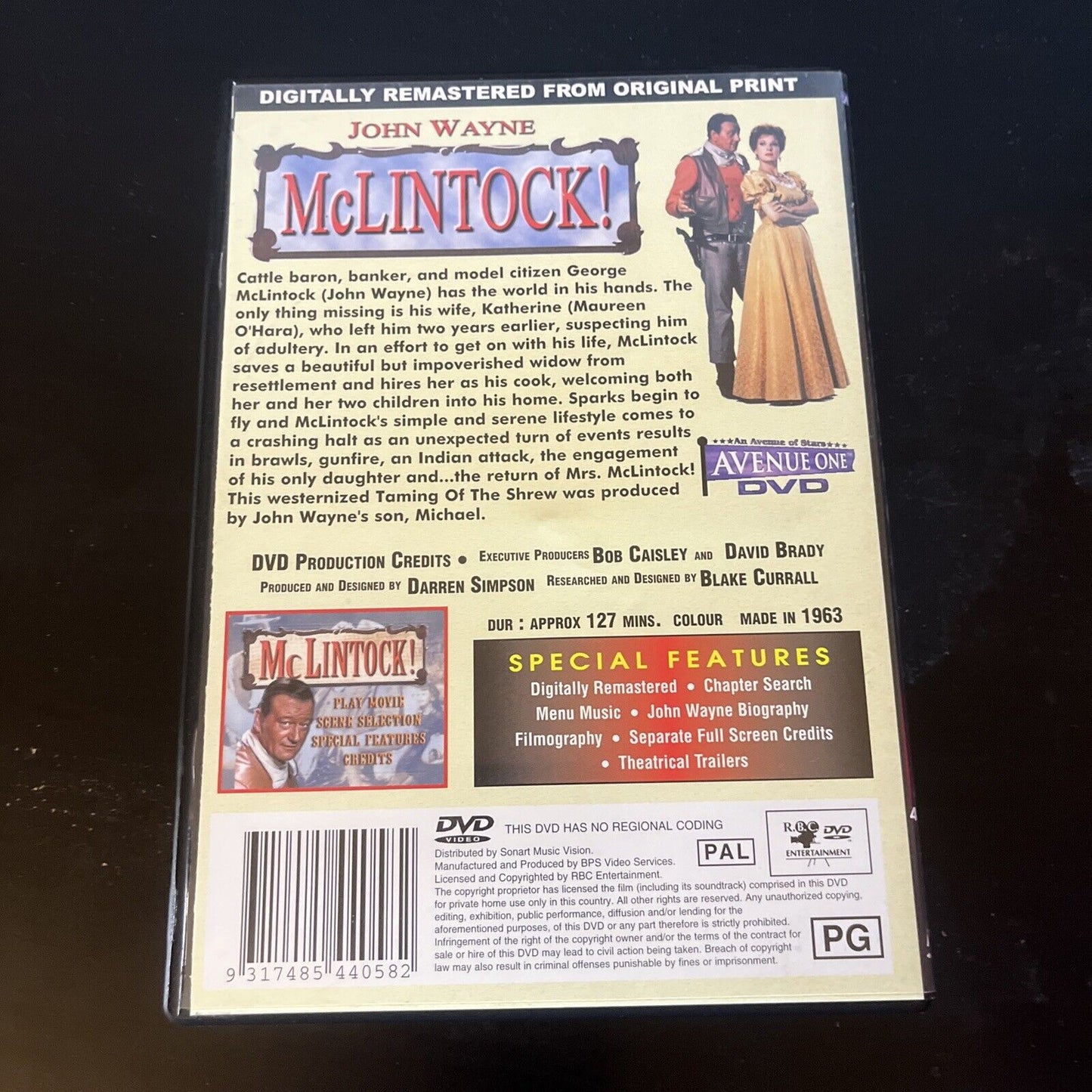 McLintock! (DVD, 1963) John Wayne, Maureen O'Hara, Patrick Wayne NEW All Regions