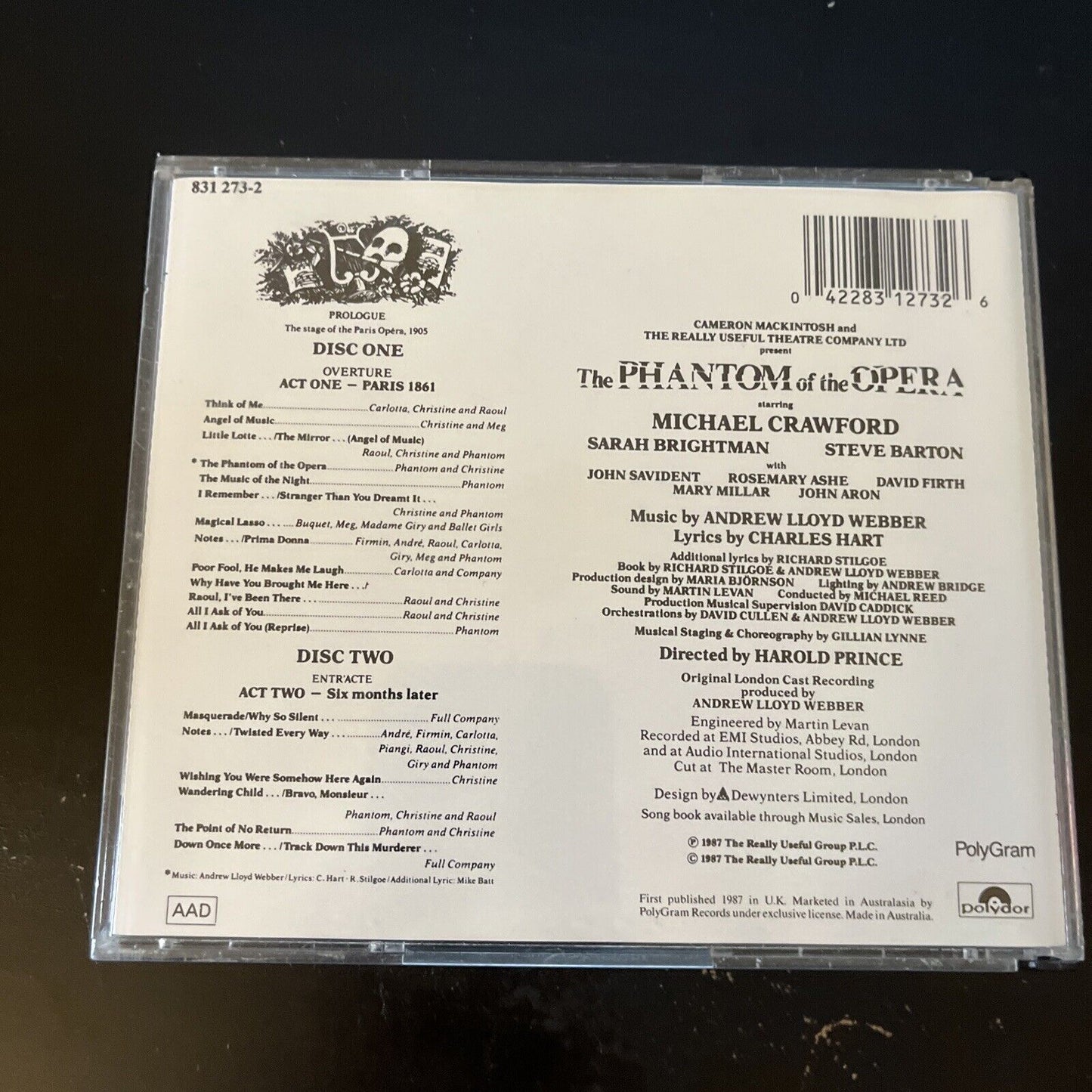 The Phantom of the Opera [Original London Cast] by Andrew Lloyd Webber CD 1987