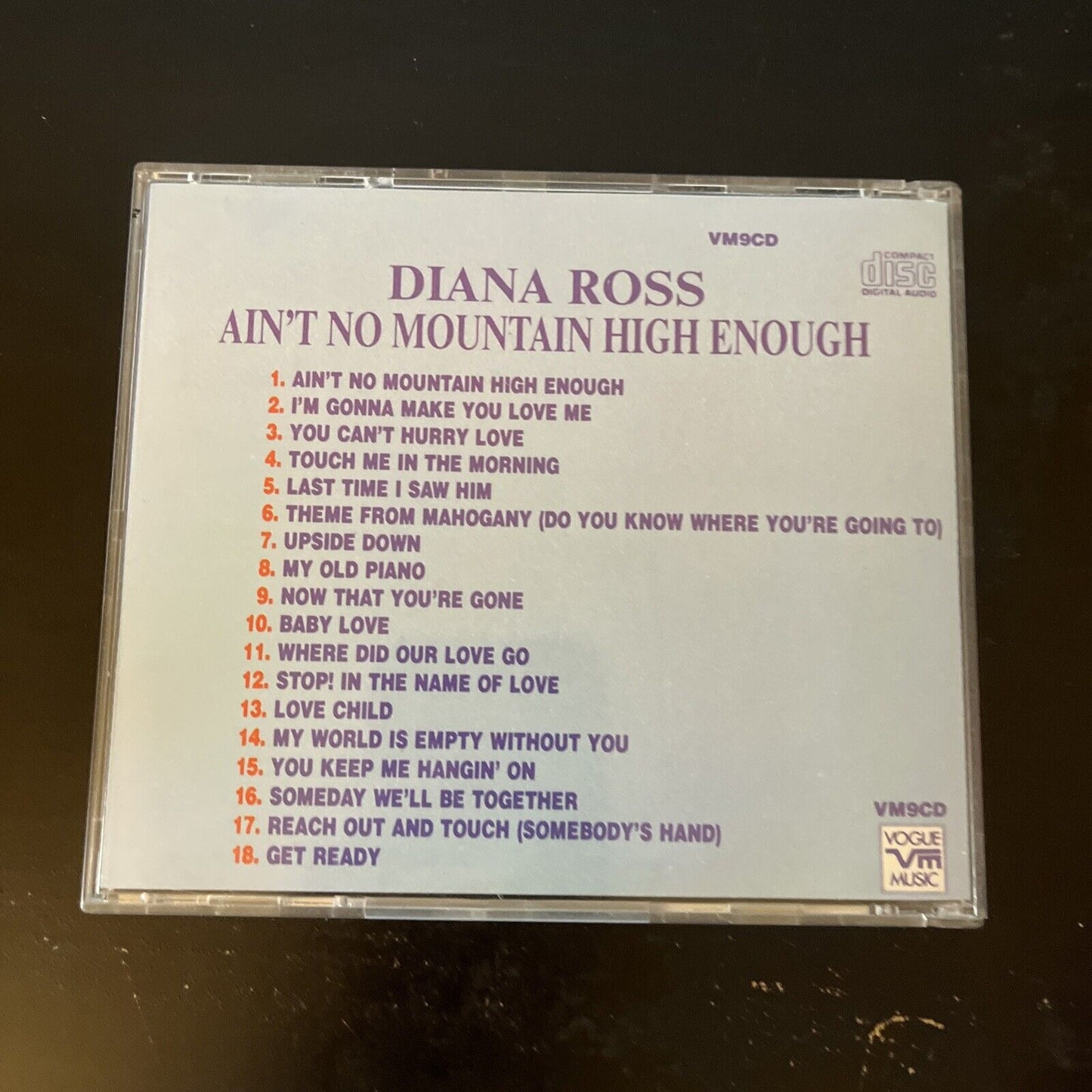 Diana Ross - Ain't No Mountain High Enough (CD, 1989) VM9CD