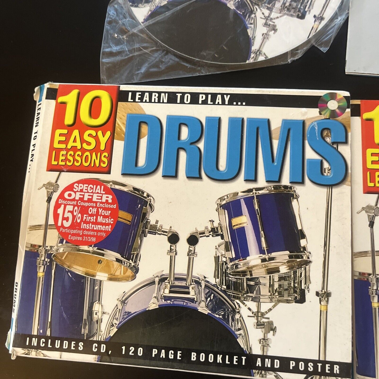 Learn to Play Drums - 10 Easy Lessons (CD, 1998) With 120 Page Booklet