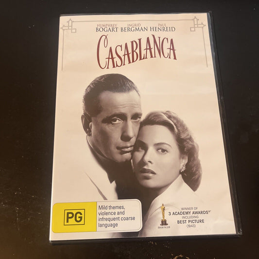 Casablanca (DVD, 1942) Humphrey Bogard, Ingrid Bergman NEW Region 4