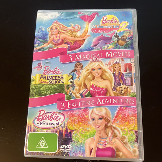 Barbie: A Mermaid Tale 2, Princess Charm School, A Fairy Secret DVD Region 4