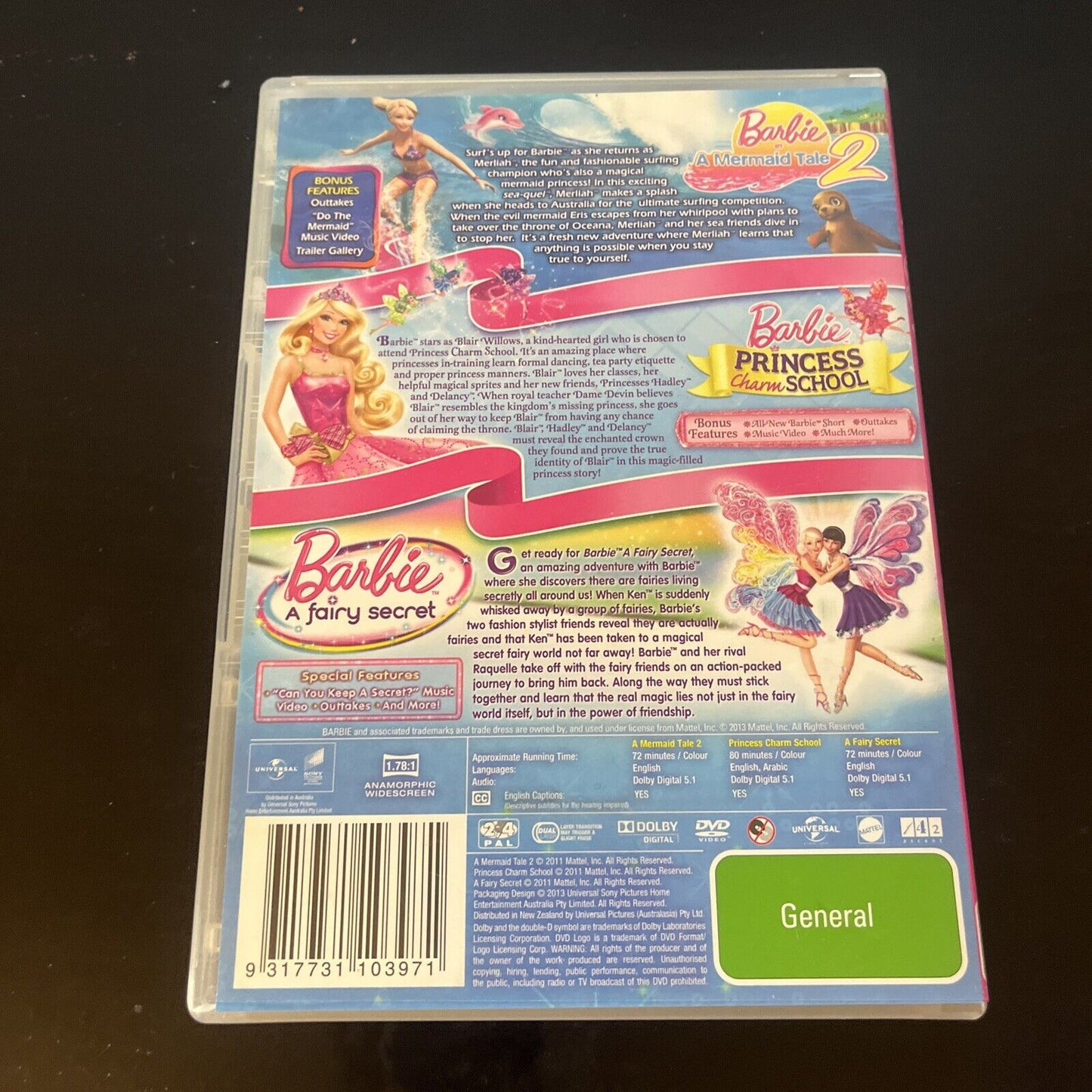 Barbie: A Mermaid Tale 2, Princess Charm School, A Fairy Secret DVD Region 4