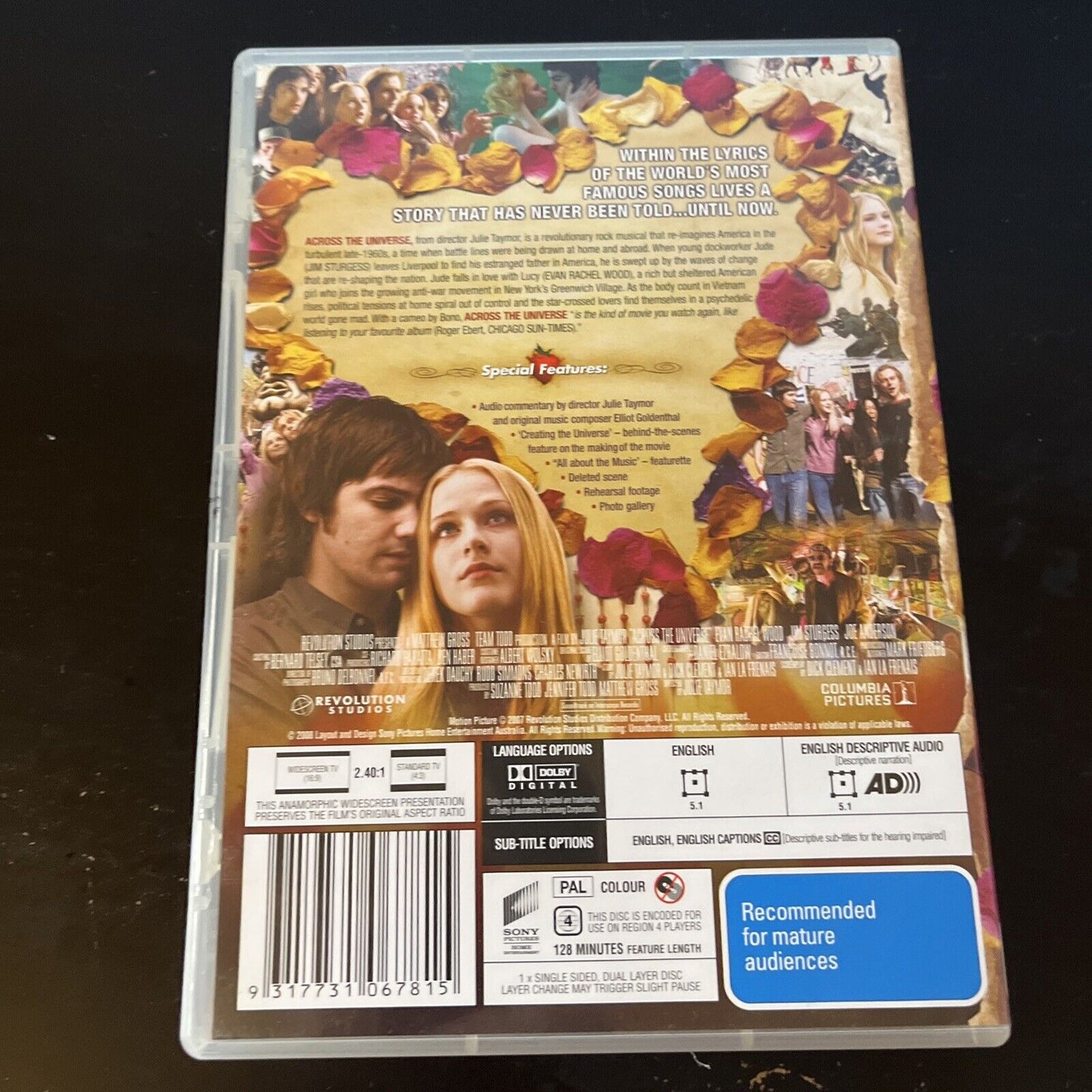 Across The Universe (DVD, 2007) Dana Fuchs, Evan Rachel Wood Region 4