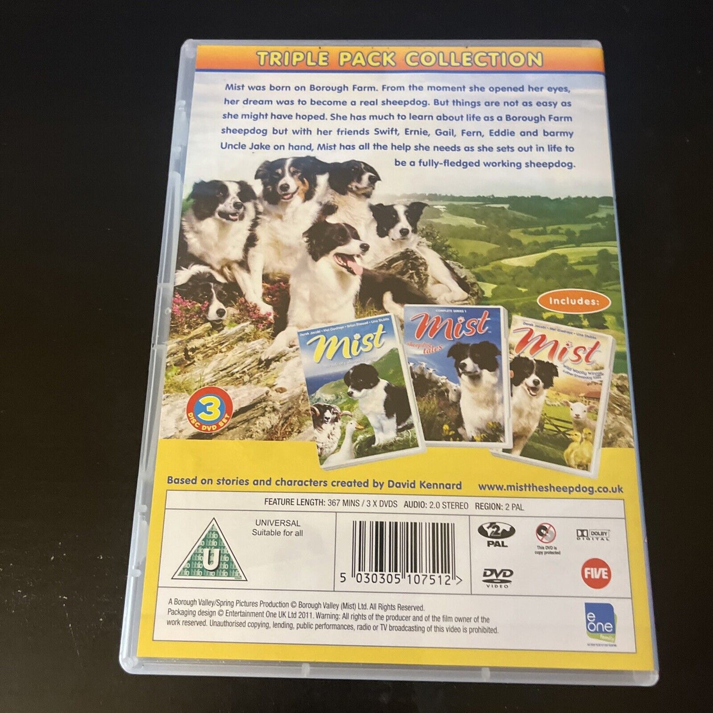 MIST - THE Sheepdog Puppy - 3 Movie (DVD, 2011, 3-Disc) NEW Region 2