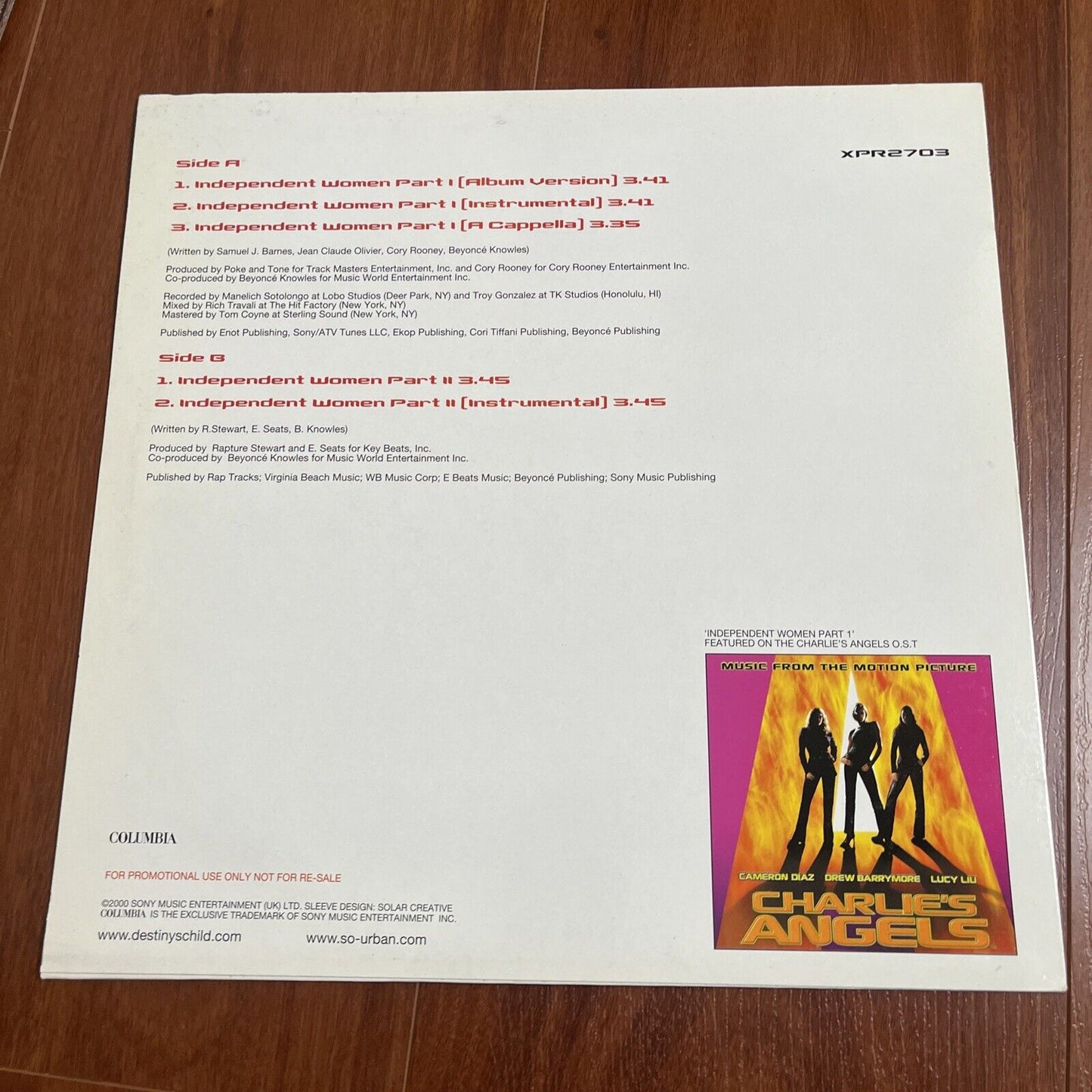 Destiny's Child - Independent Women Part l & Part ll Vinyl 2000 Promo Xpr2703