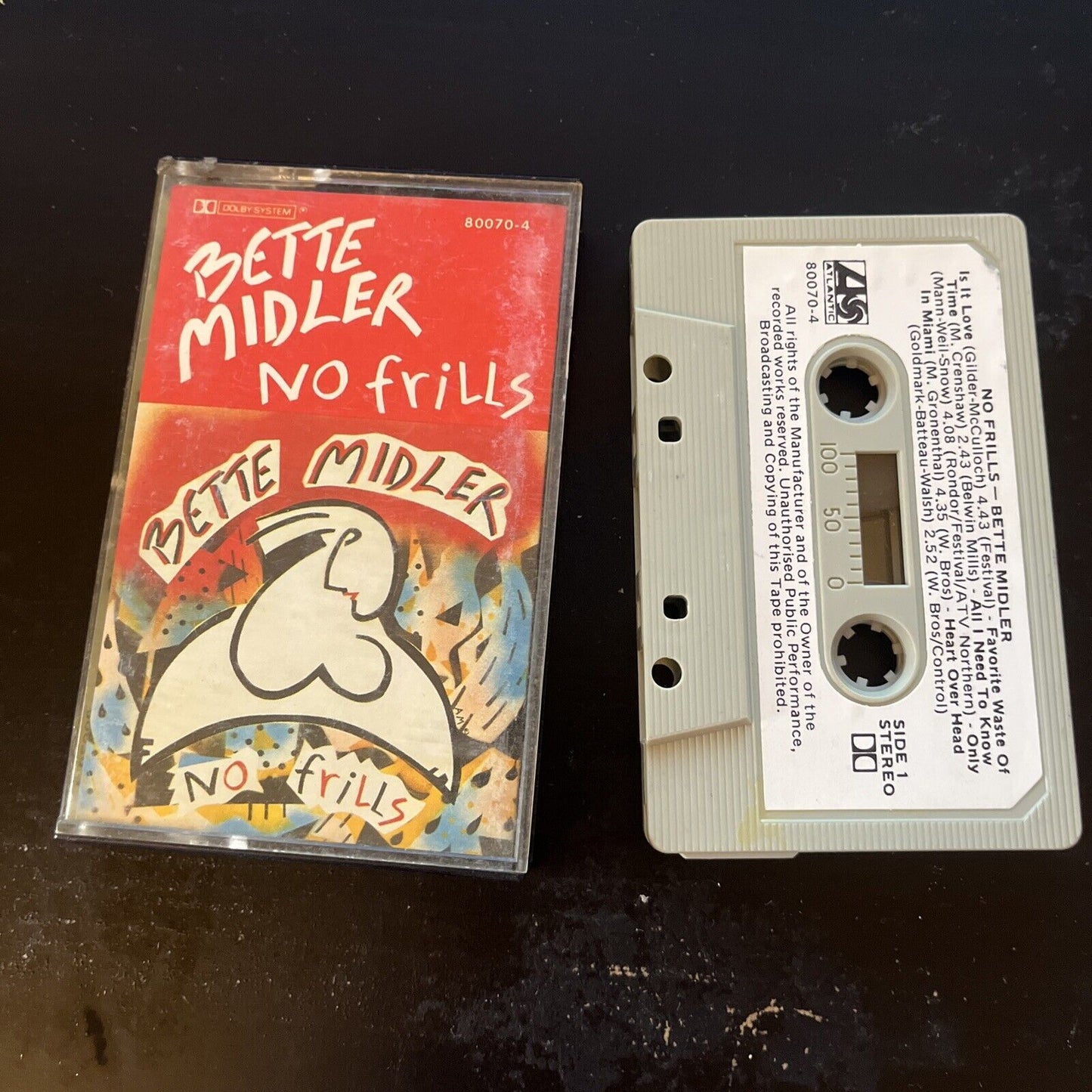 Bette Midler - No Frills (Cassette Tape, 1983) 80070-4