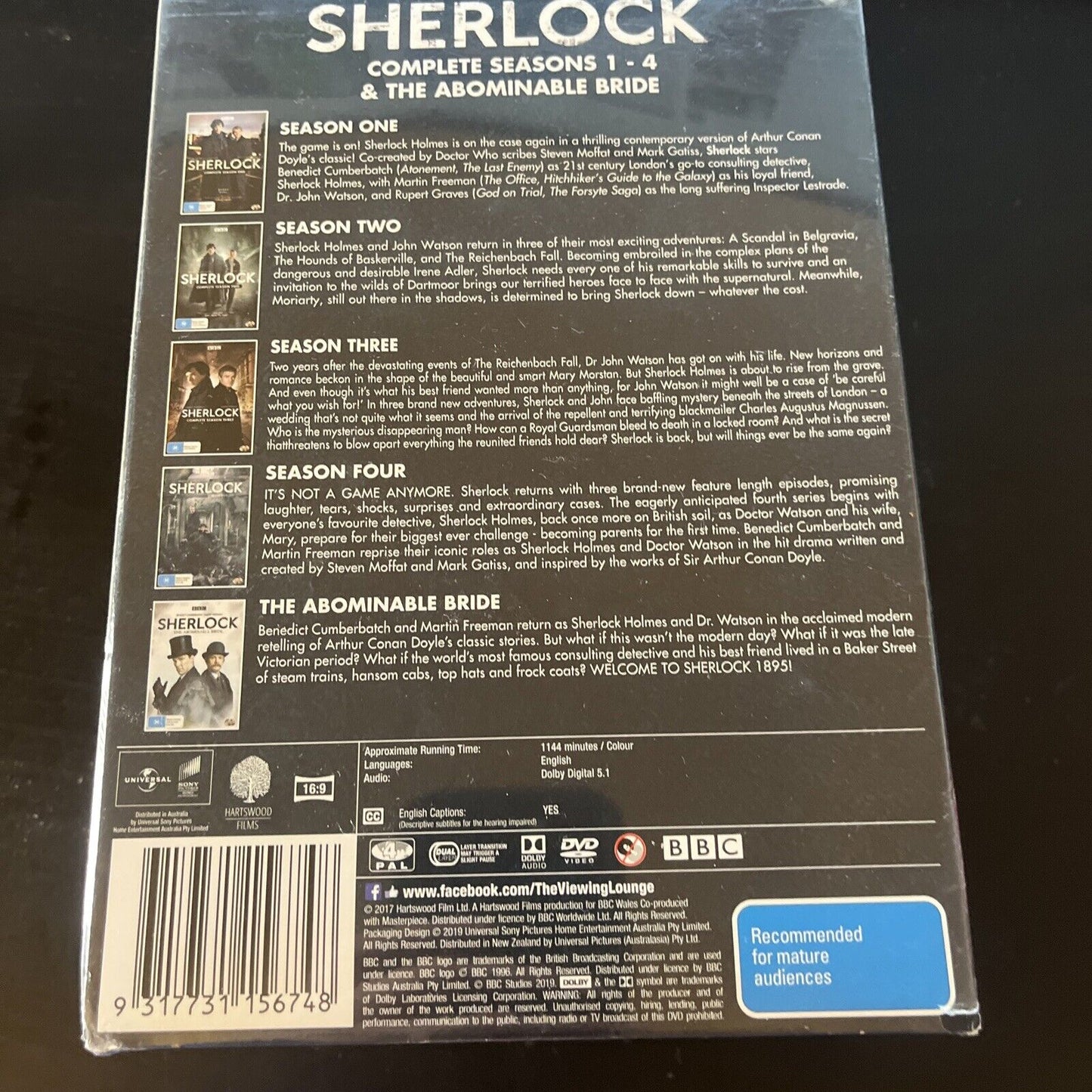 *New Sealed* Sherlock Holmes: Series 1-4 & The Abominable Bride (DVD) Region 4