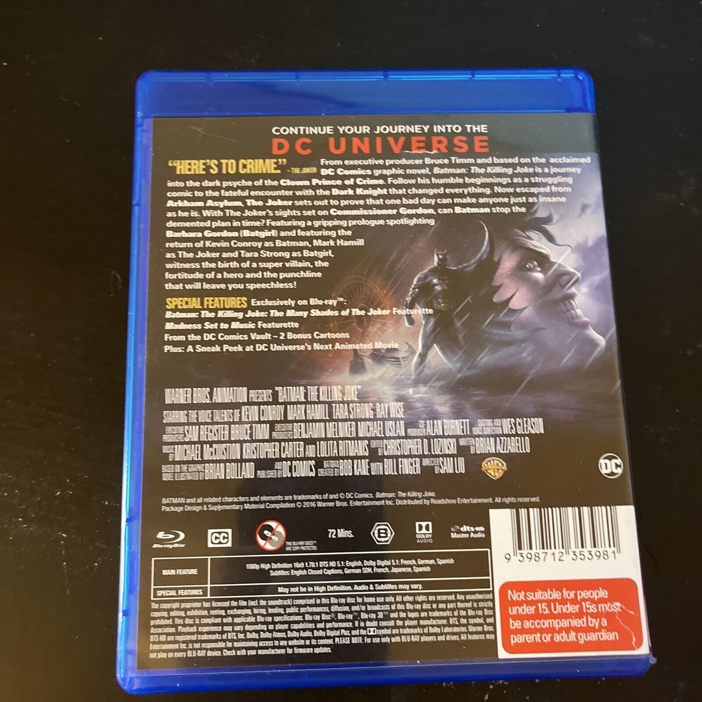 Batman - The Killing Joke (Blu-ray, 2016) Kevin Conroy, Ray Wise, Region B